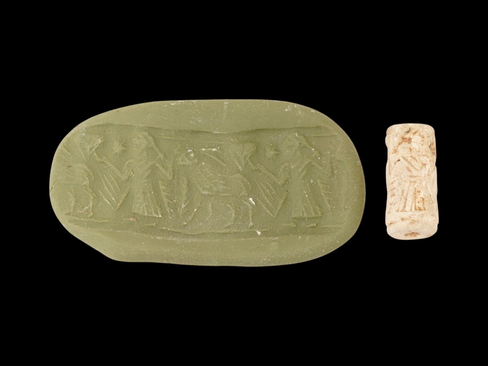 ANCIENT JUDAICA RITUAL IMAGE CYLINDER SEAL HOLY LAND (1 of 6)