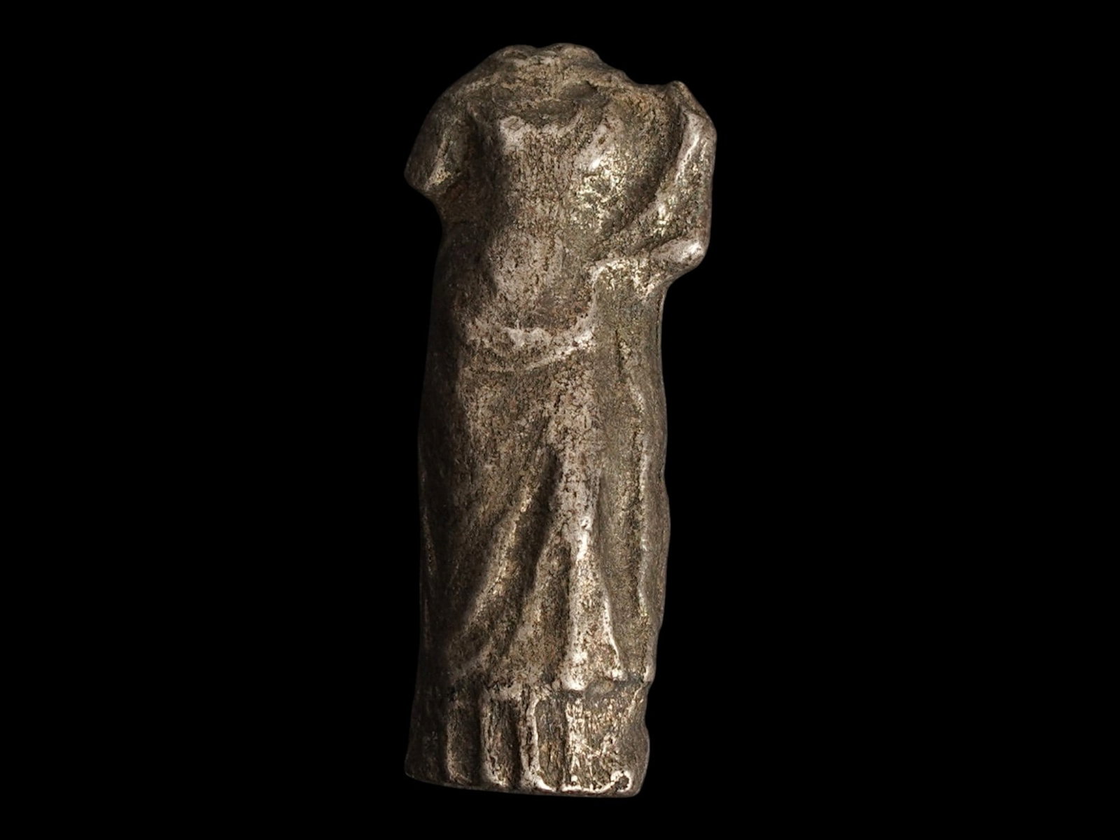ANCIENT ROMAN SILVER FORTUNA TORSO STATUE 100 TO 300 AD (1 of 5)