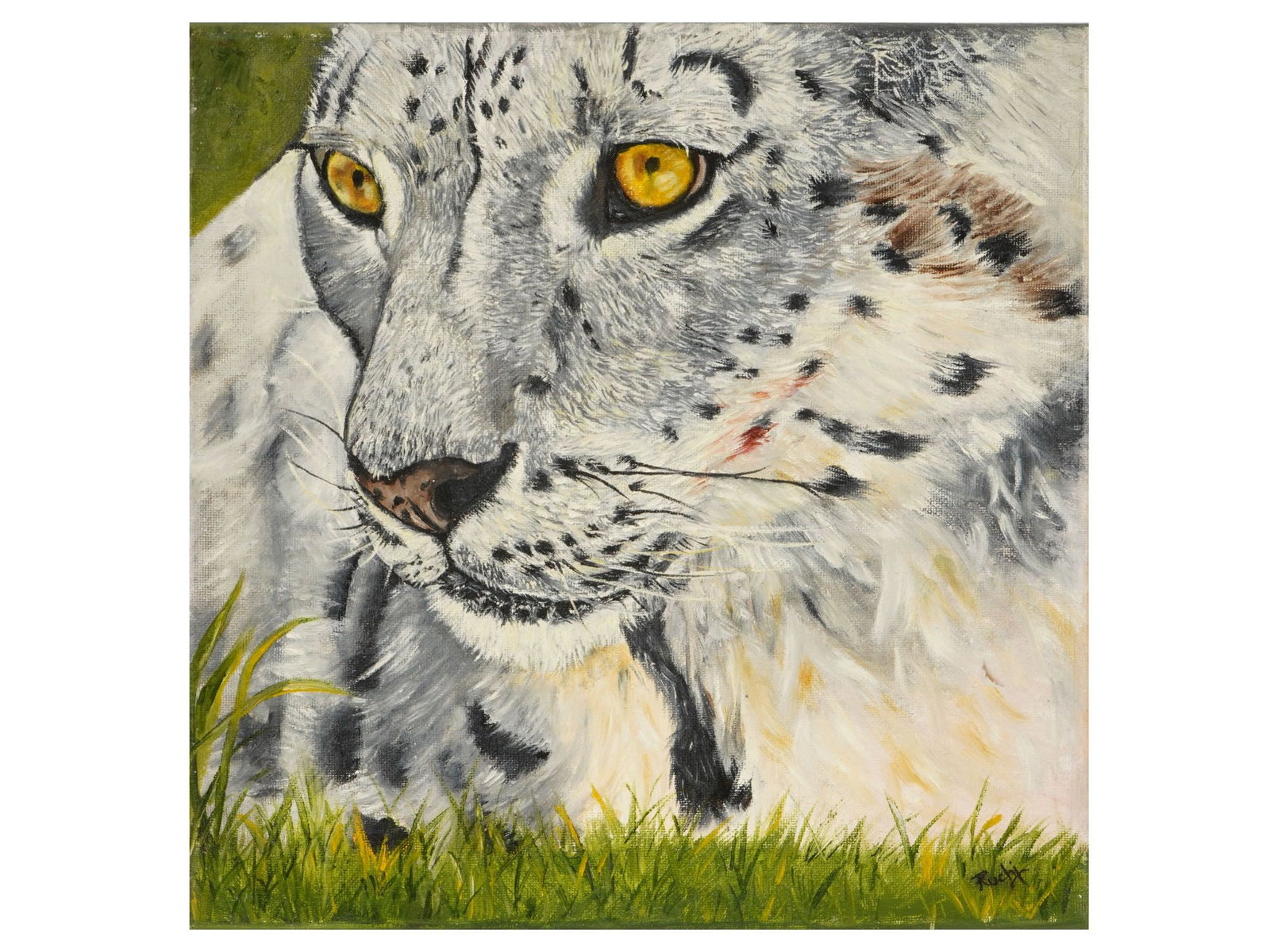 CONTEMPORARY ANIMAL PORTRAIT OIL PAINTING SIGNED (1 of 7)