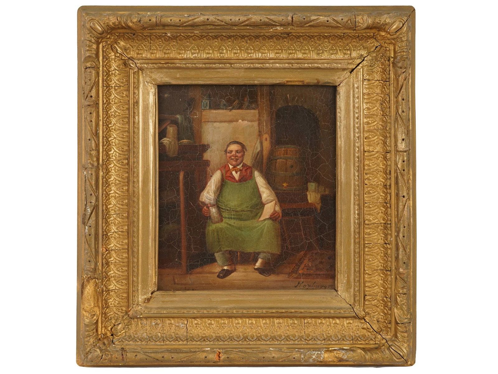 AFTER G. KREFELD MULLER GERMAN PAINTING TAVERN KEEPER (1 of 4)