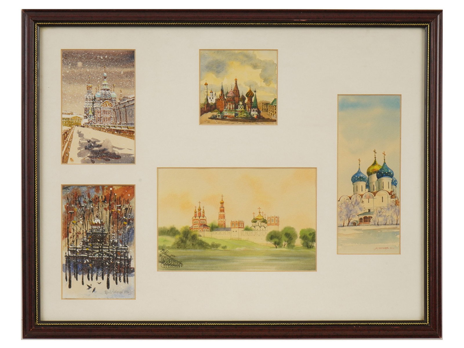 RUSSIAN SCHOOL WATERCOLOR PAINTING SIGNED BY ARTIST (1 of 5)