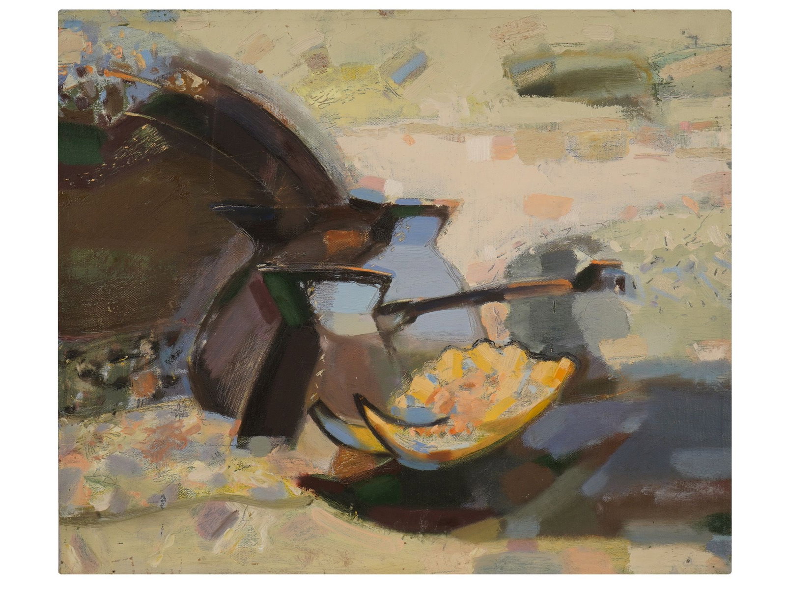 BELARUSIAN STILL LIFE OIL PAINTING BY IVAN SEMILETOV: Ivan Borisovich Semiletov, Belarusian, born 1980, an oil painting on canvas, Still Life, 2003. Signed, titled, dated, and inscribed, on the backside. Ivan Semiletov is a renowned contemporary Belarusi