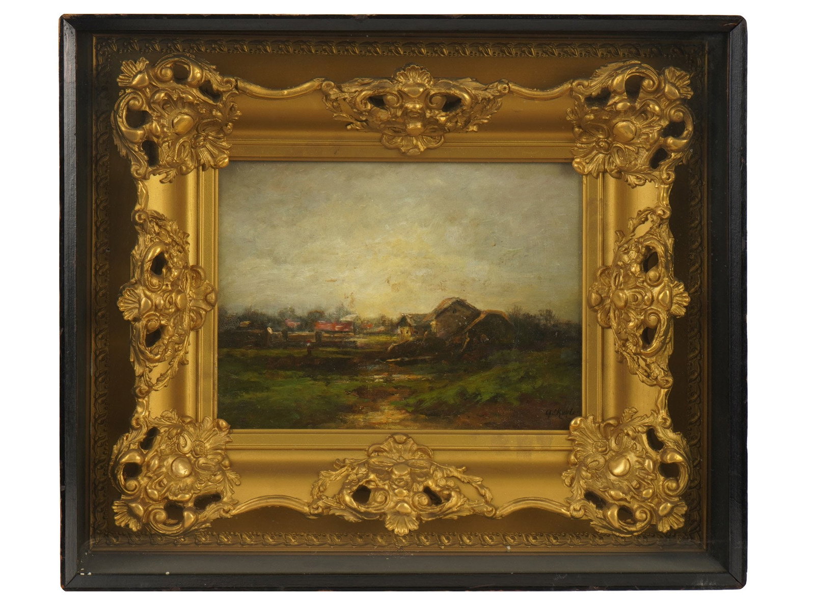 ATTR TO JOSEF KUGLER AUSTRIAN LANDSCAPE OIL PAINTING: Attributed to Josef Kugler, Austrian, 1913 to 2011, an oil painting on canvas depicting a rural landscape. Signed lower right. Framed. Josef Kugler was a prominent Austrian painter celebrated for his 