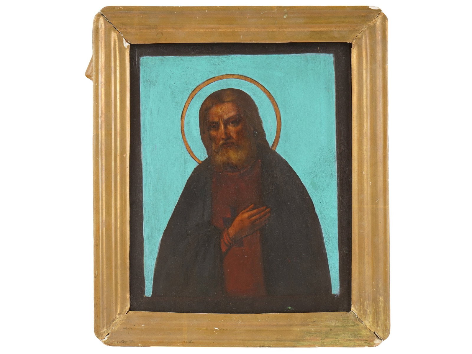 19TH C RUSSIAN ORTHODOX SAINT SERAPHIM OF SAROV ICON (1 of 4)