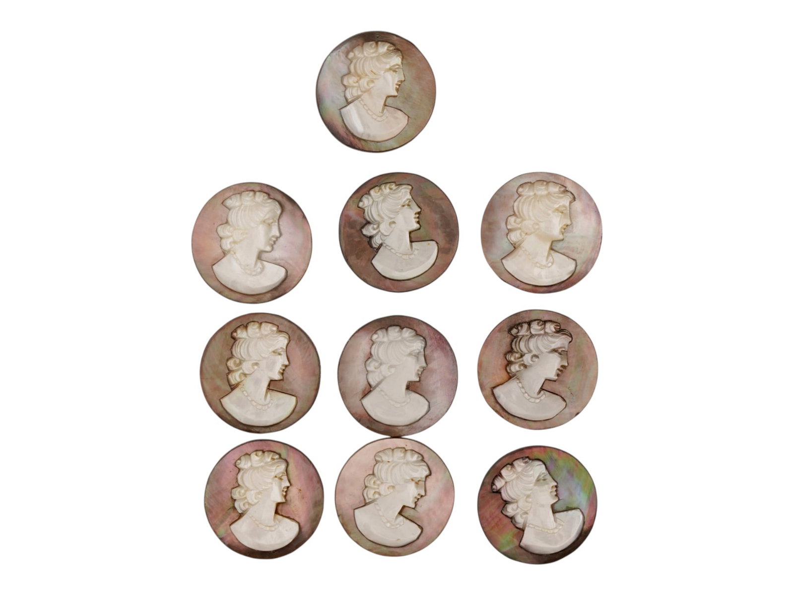 COLLECTION OF ANTIQUE CARVED MOTHER OF PEARL CAMEOS (1 of 4)
