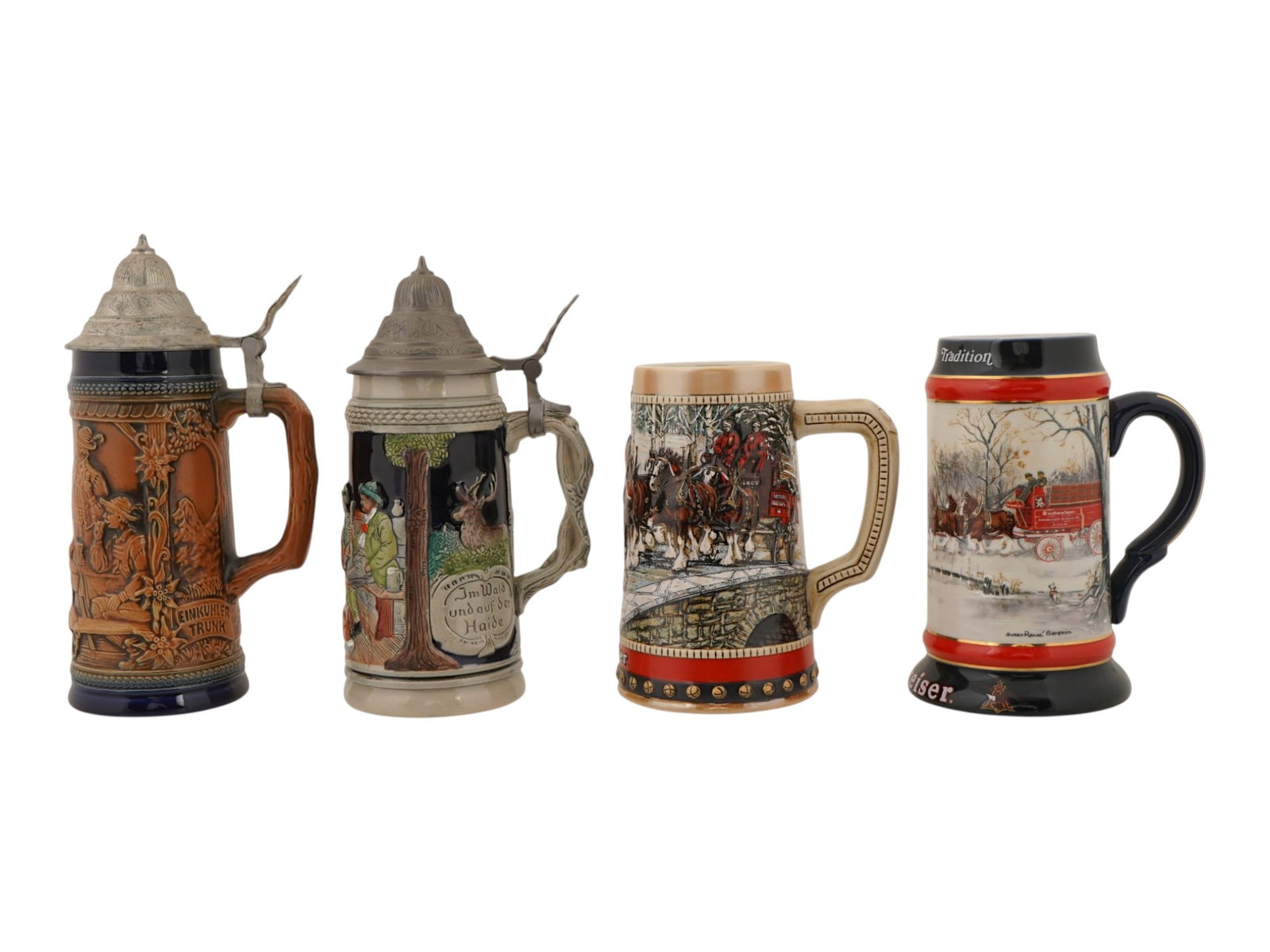 COLLECTION OF FOUR VINTAGE BEER STEINS AND MUGS (1 of 10)