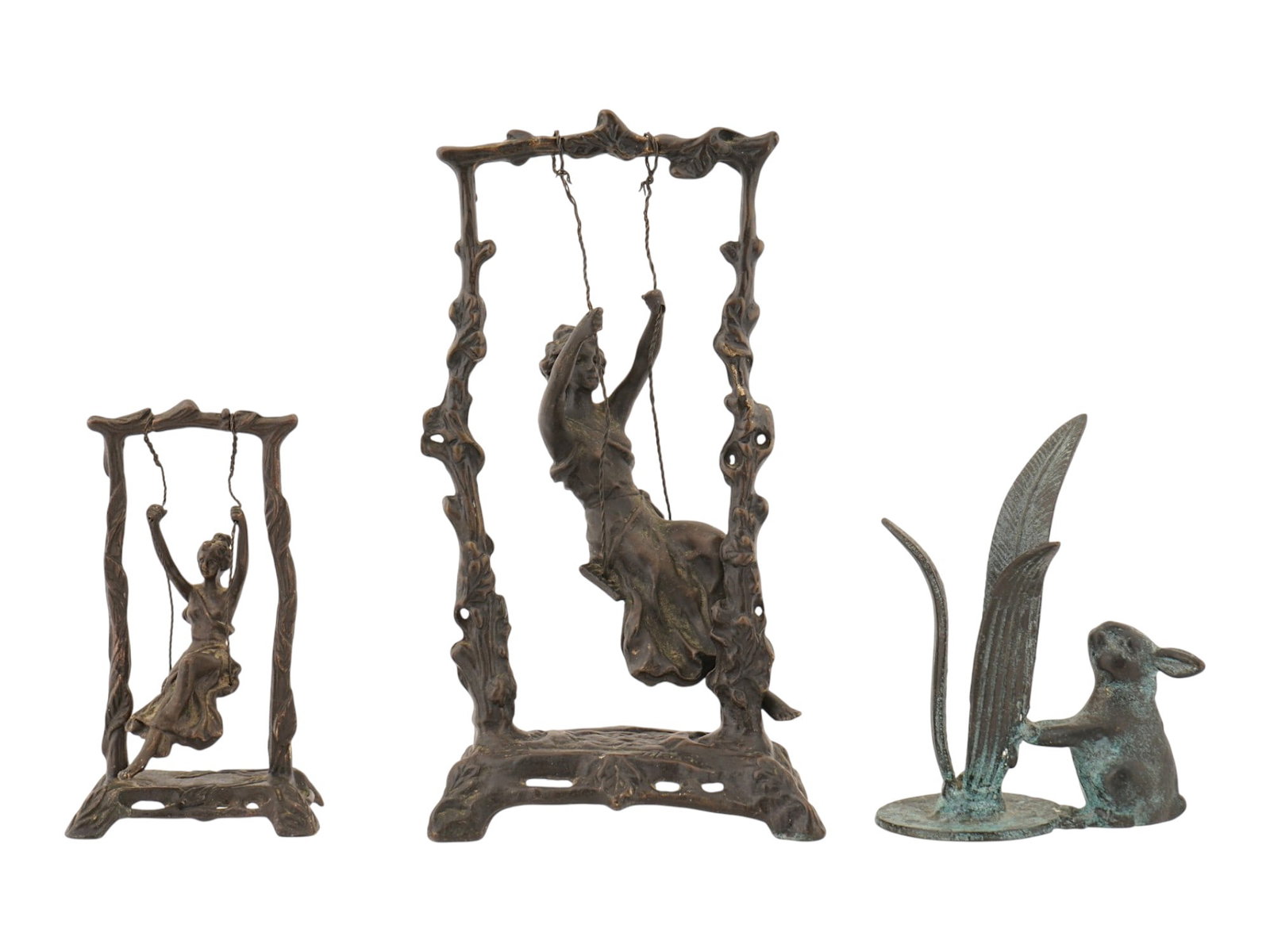 BRONZE FIGURINES AFTER A MOREAU METAL CANDLESTICK (1 of 8)