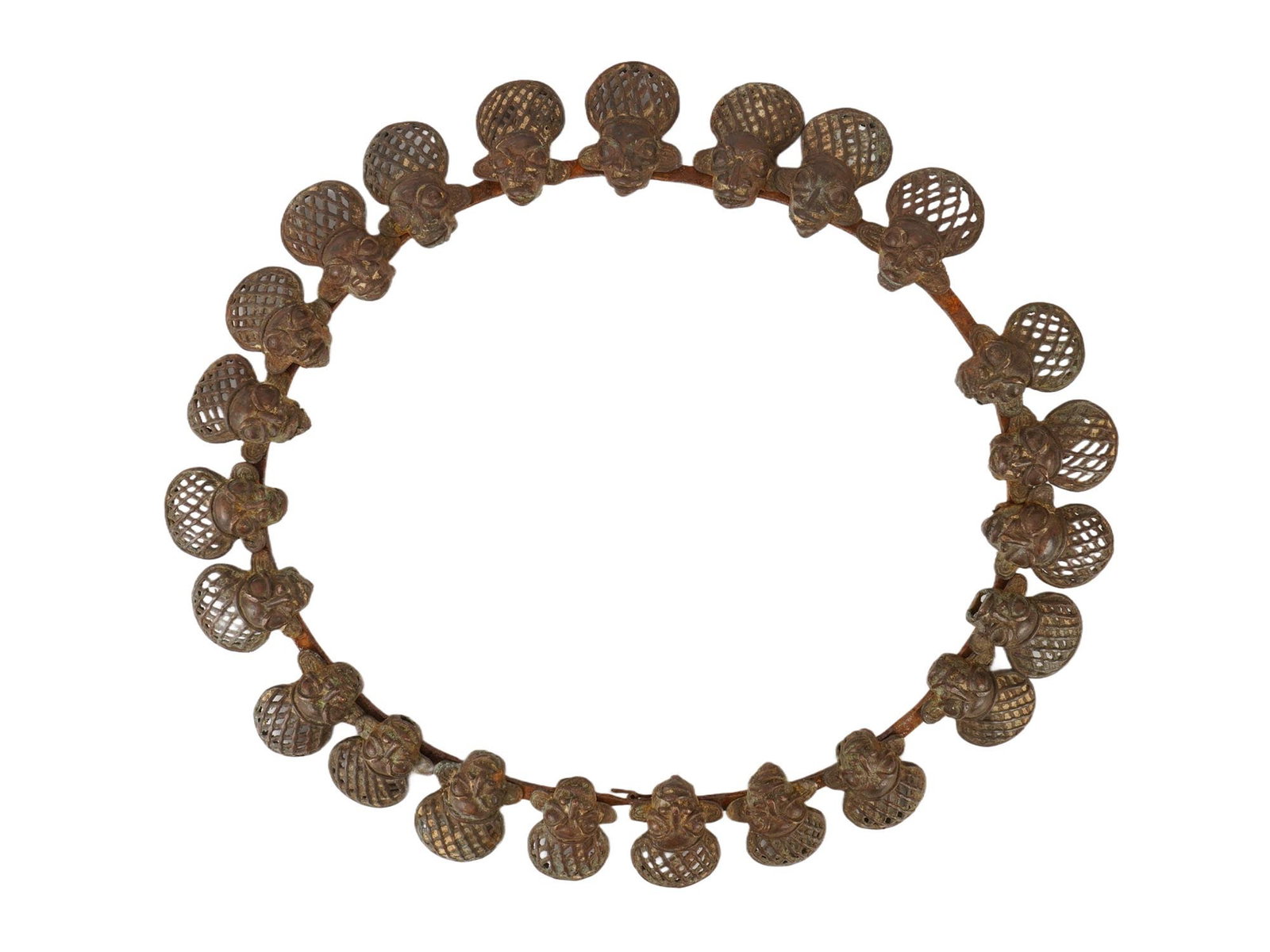 LARGE BRONZE AND IRON BAMILEKE KING NECKLACE (1 of 5)