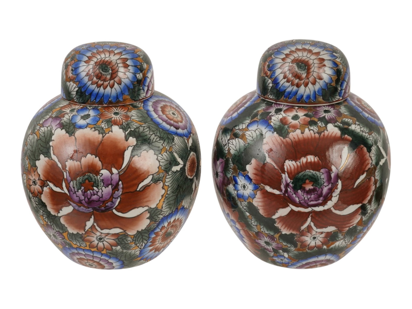 VINTAGE CHINESE MILLEFLEUR PORCELAIN GINGER JARS (1 of 9)