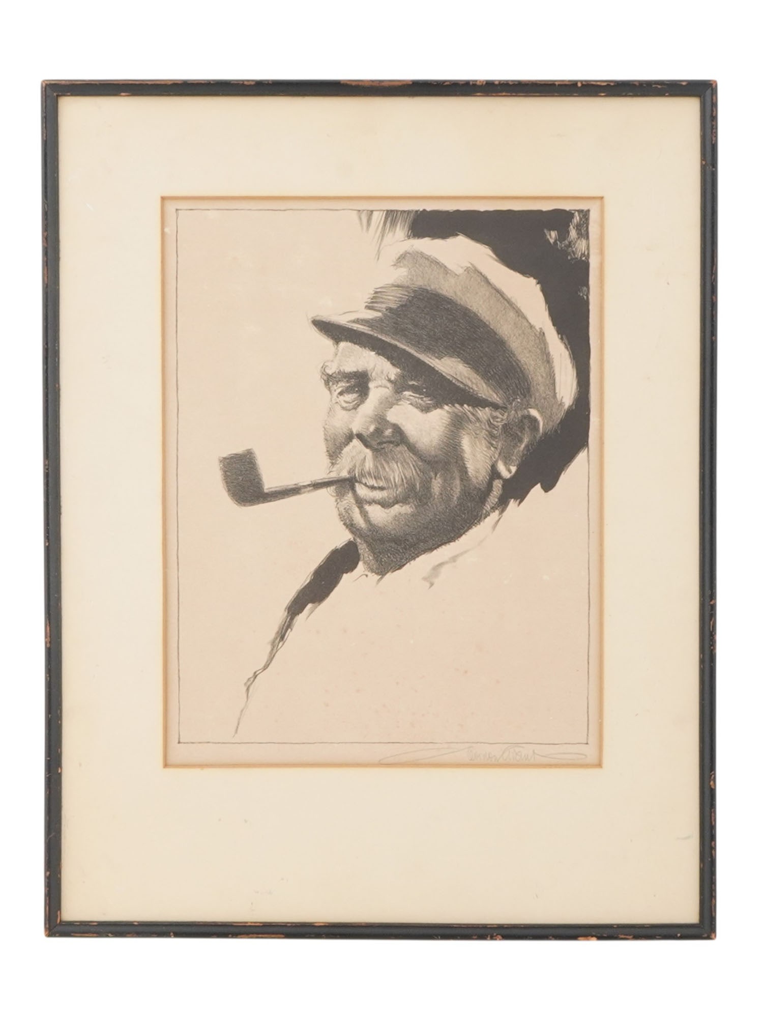 GORDON GRANT AMERICAN LITHOGRAPH THE PILOT SIGNED: Gordon Grant, American, 1875 to 1962, a lithograph titled The Pilot, circa 1940, signed in pencil by the artist lower right. Matted and framed. Grant was an American artist best known for his maritime