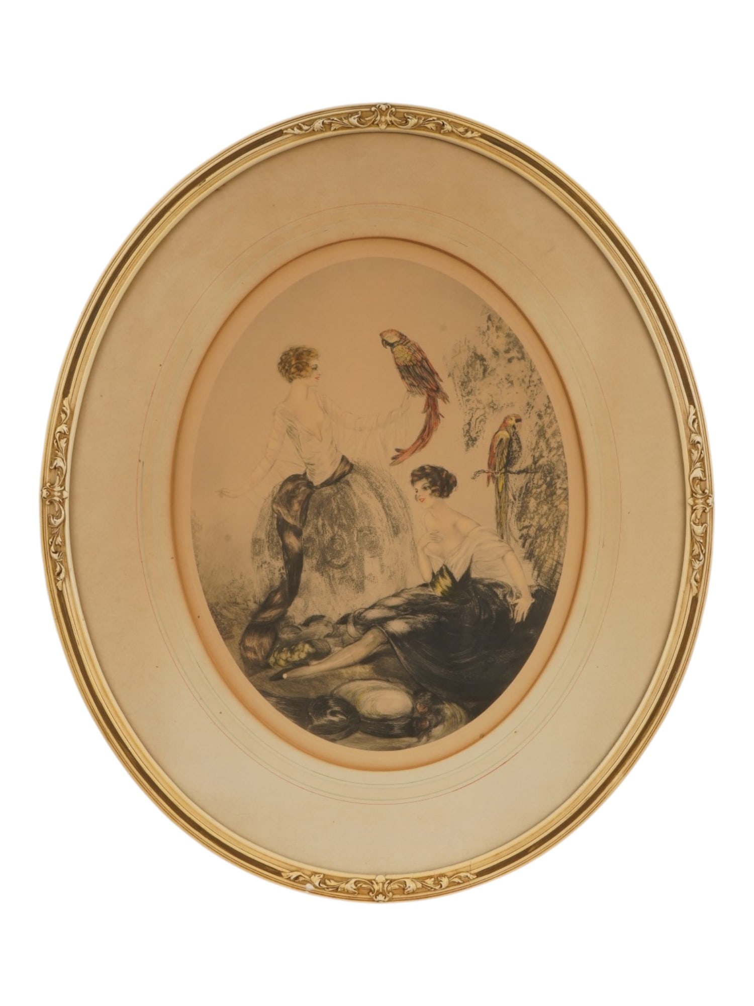 AFTER LOUIS ICART FRENCH ART DECO COLOR ETCHING (1 of 4)