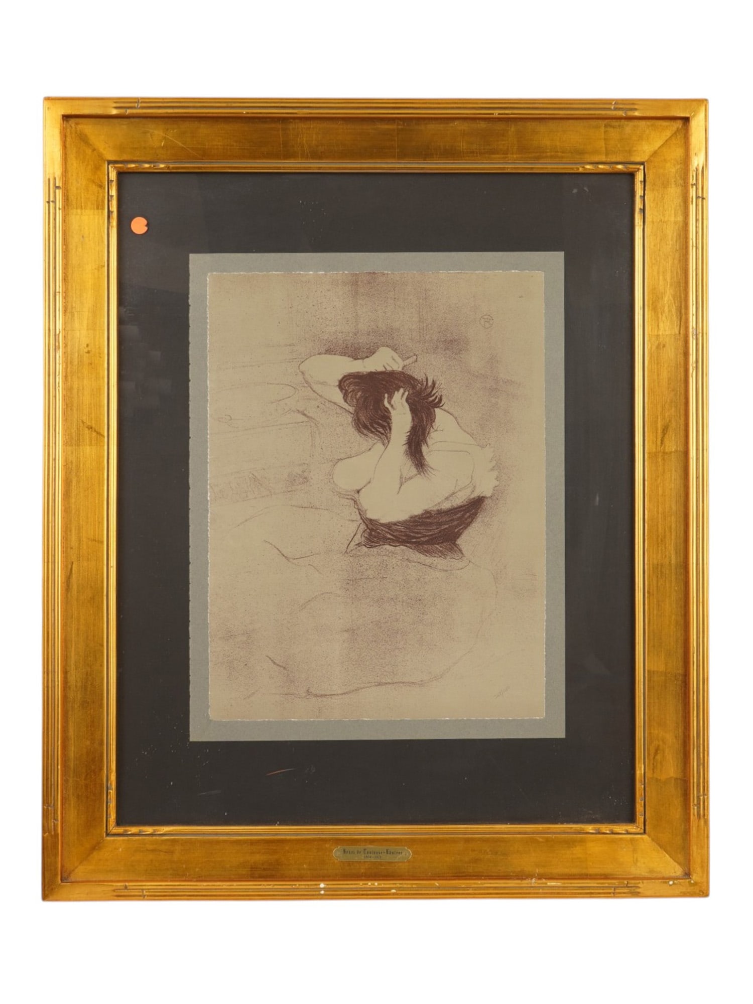 LTD LITHOGRAPH AFTER TOULOUSE LAUTREC W COA: A limited edition lithograph on paper, titled Femme se Peignant after the original artwork by Henri de Toulouse Lautrec, 1864 to 1901, a French Postimpressionist painter and caricaturist. Comes with a