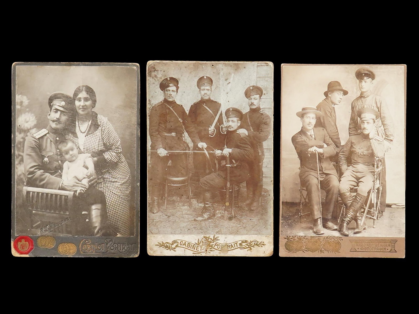 LOT IMPERIAL RUSSIAN MILITARY CABINET PORTRAIT PHOTOS (1 of 5)