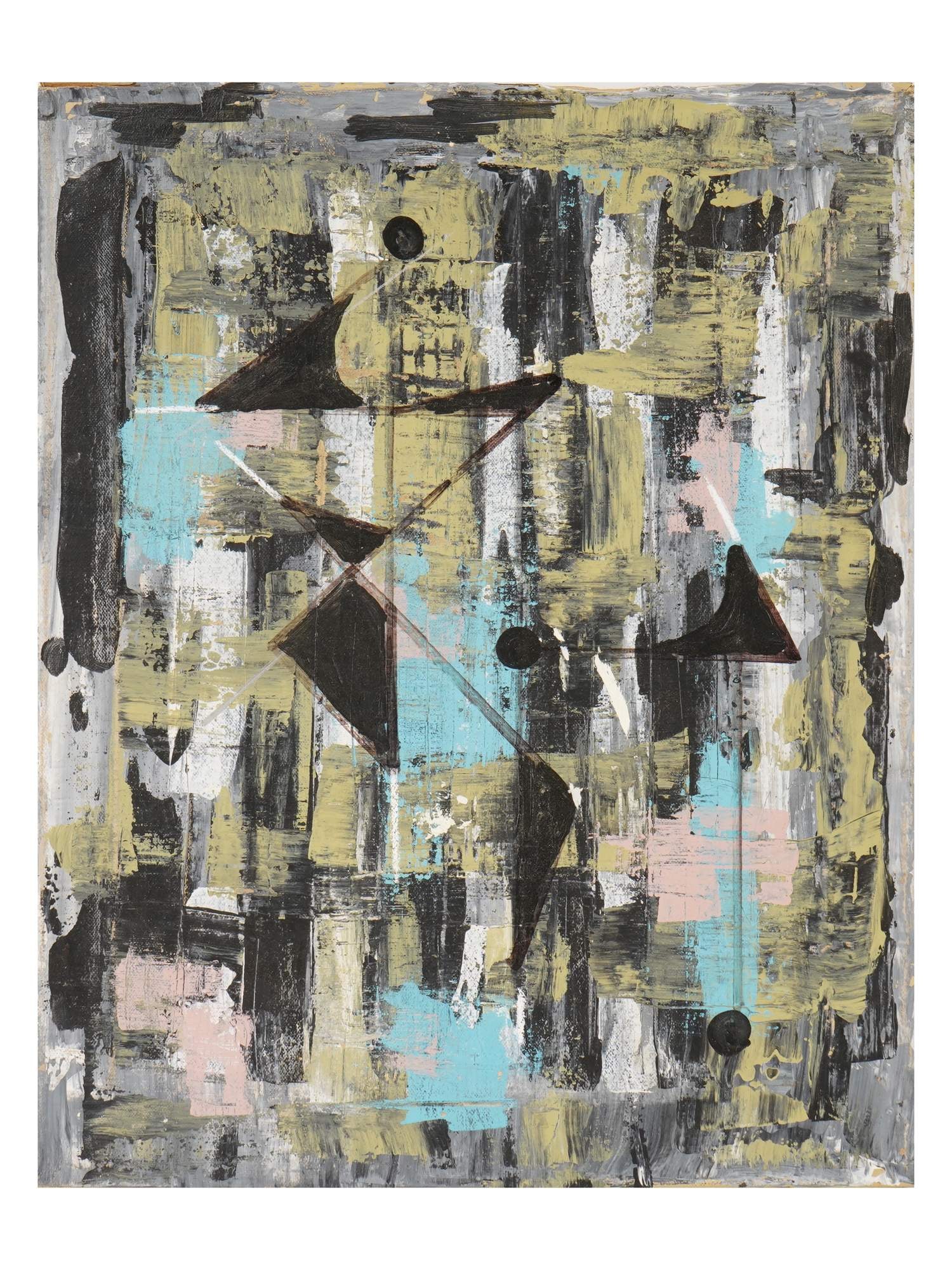 MODERN MIXED MEDIA PAINTING ABSTRACT COMPOSITION (1 of 5)