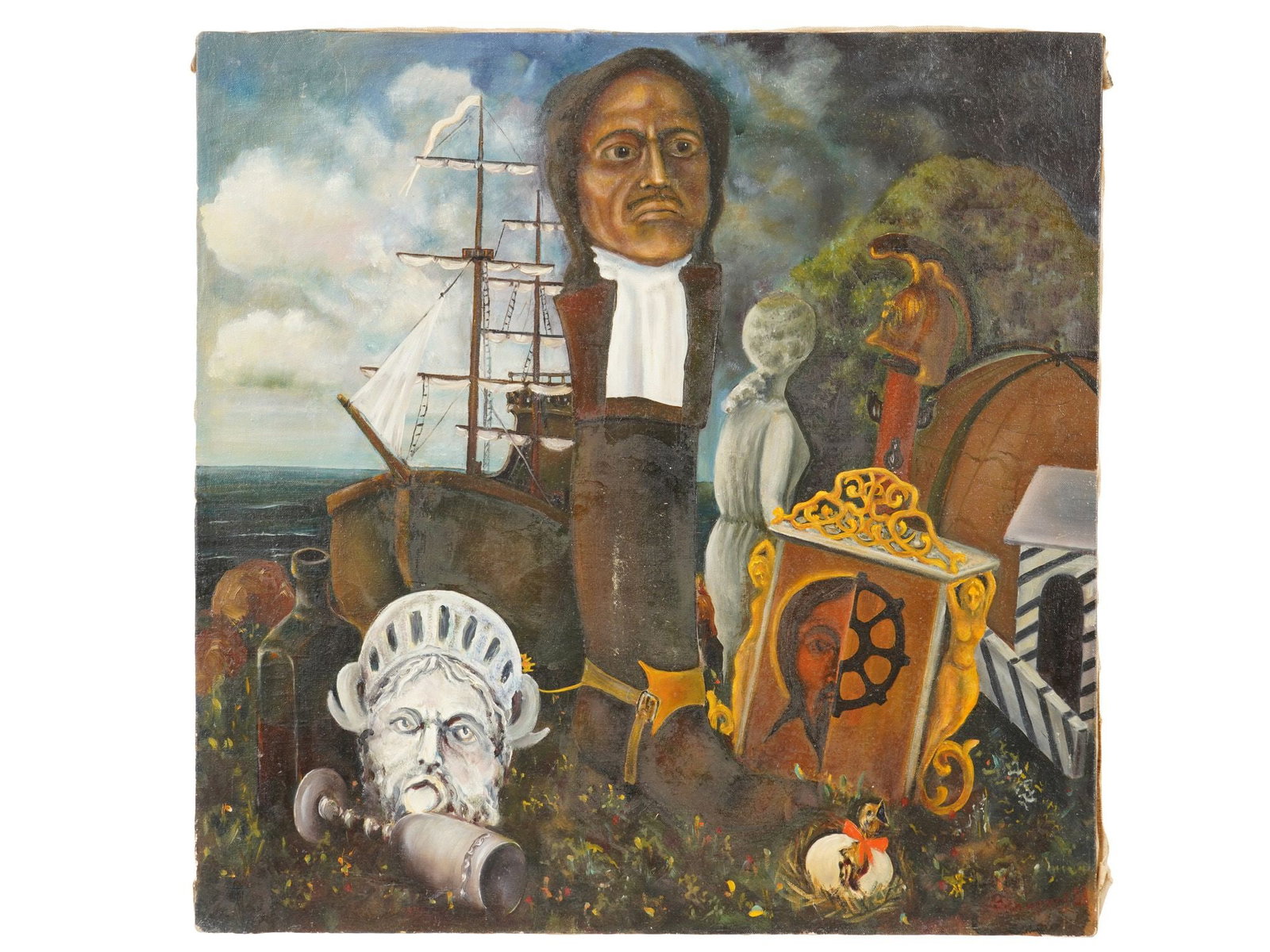 VINTAGE RUSSIAN OIL SURREALIST PAINTING BY SMIRNOV I (1 of 5)