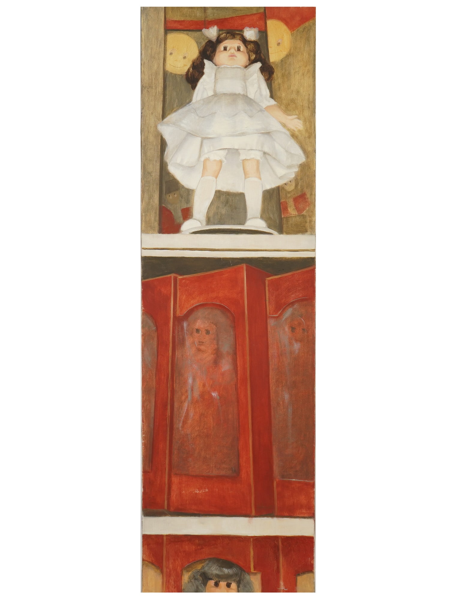 CONTEMPORARY RUSSIAN OIL PAINTING BY NATALIA NEPOVINNYKH: Natalia Viktorovna Nepovinnykh, a Contemporary Russian artist, an oil painting on canvas, A Doll, from the Childrens World series. Inscribed, titled and dated 2002, on the backside. Natalia Viktorovna