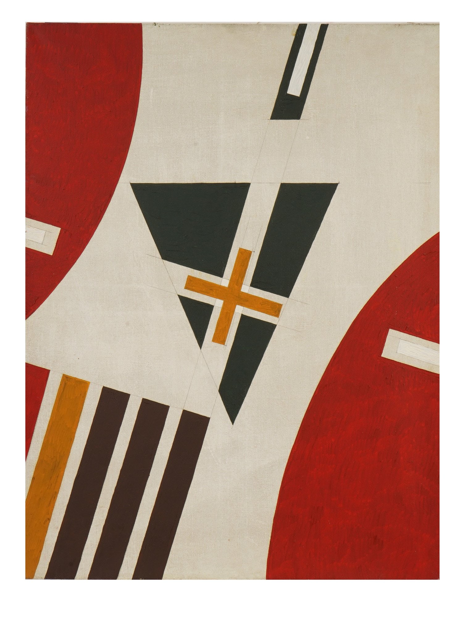 RUSSIAN AVANT GARDE ABSTRACT OIL PAINTING SIGNED: A Russian Avant Garde oil painting on canvas depicting a Suprematist abstract composition. Probably signed with monogram and inscribed on the backside. Modernist and Contemporary Russian Fine Art, Abs