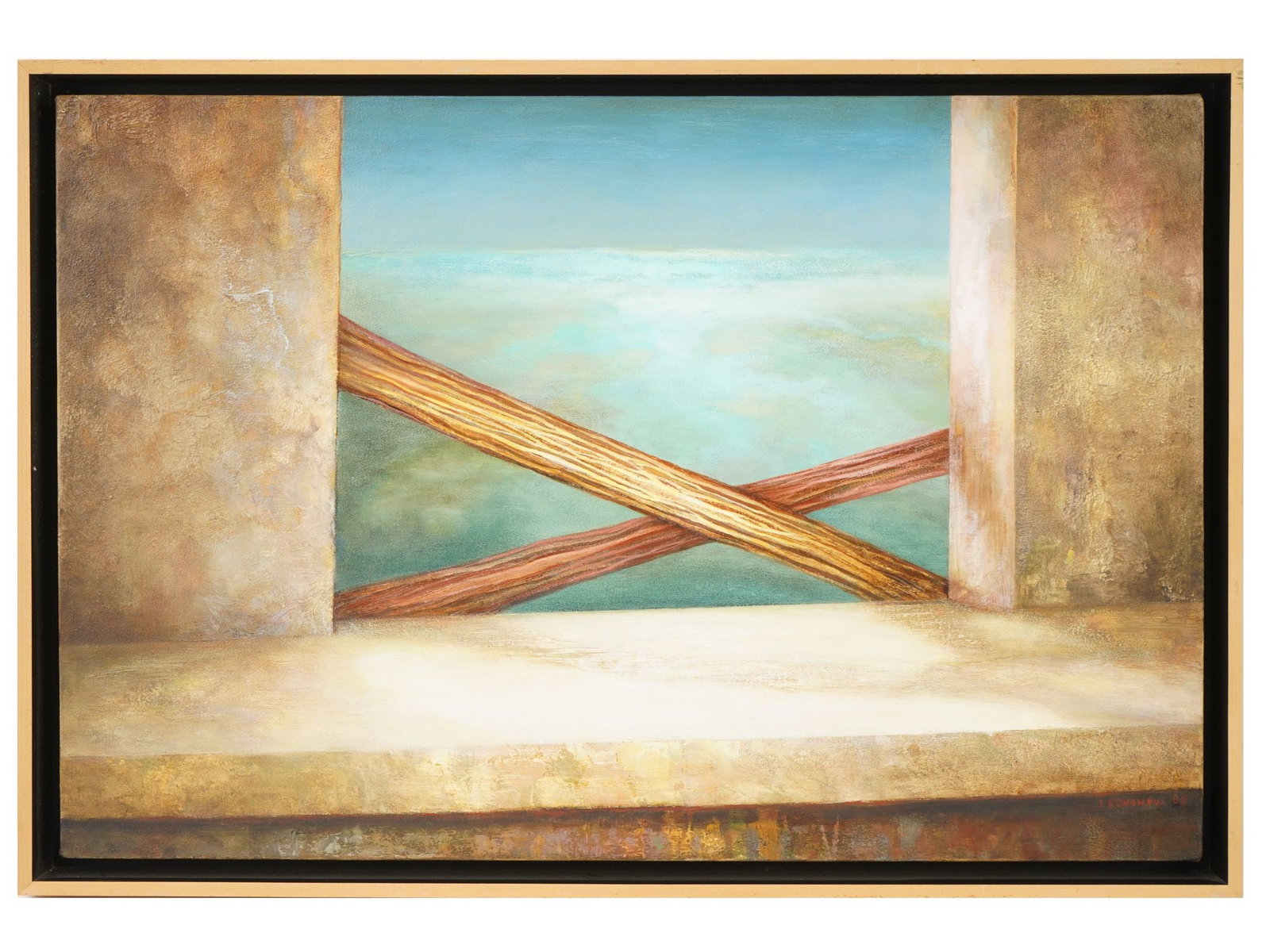 CONTEMPORARY WINDOW OIL PAINTING BY IRENA KONONOVA: Irena Kononova, a Contemporary Russian artist, an oil painting on canvas, Abandoned Window, 2008. Signed and dated, lower right. Framed. Provenance: from the MoRa museum collection. Irena Kononova is 