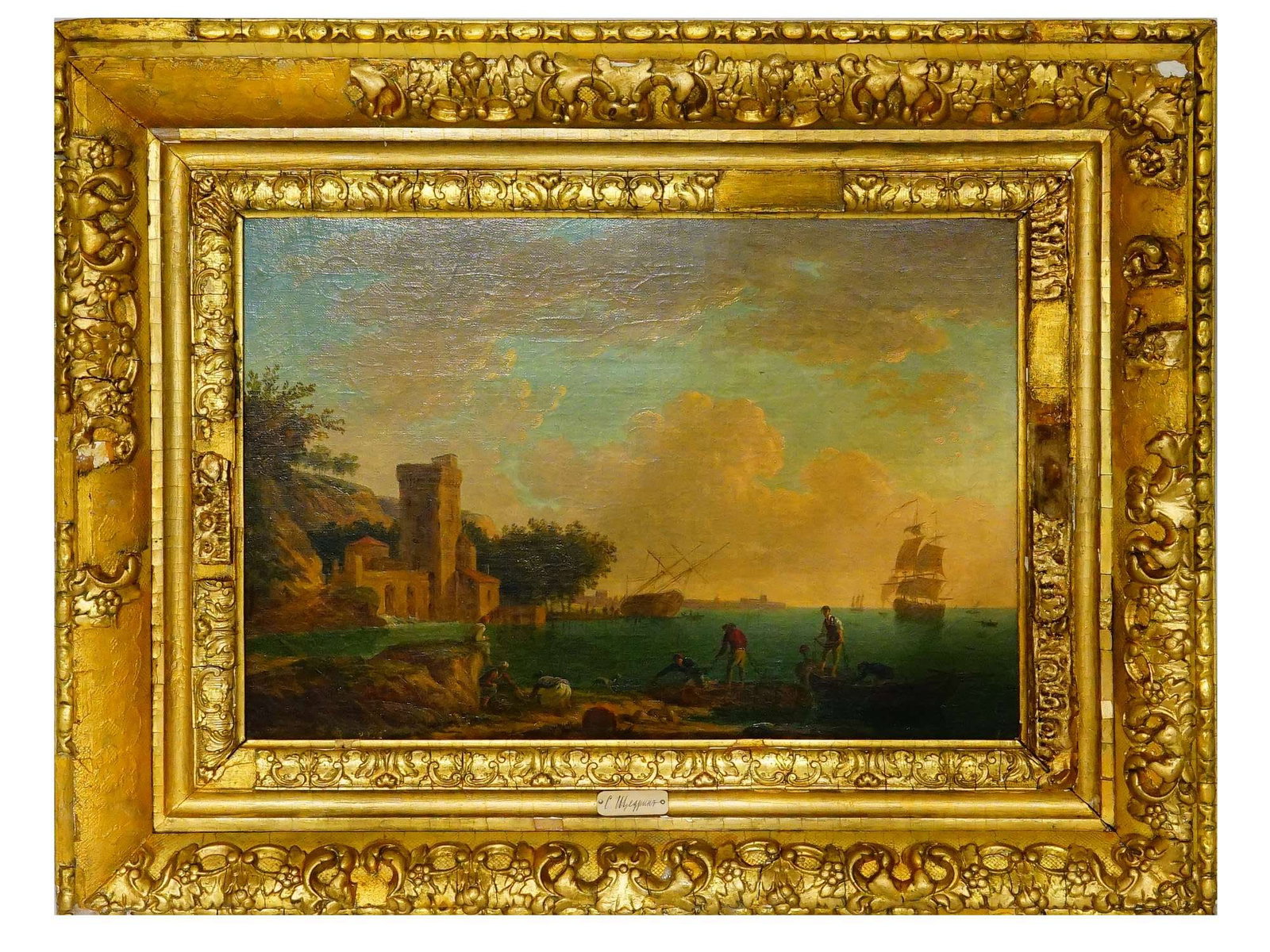 ANTIQUE RUSSIAN OIL LANDSCAPE PAINTING ATTR SHCHEDRIN (1 of 8)