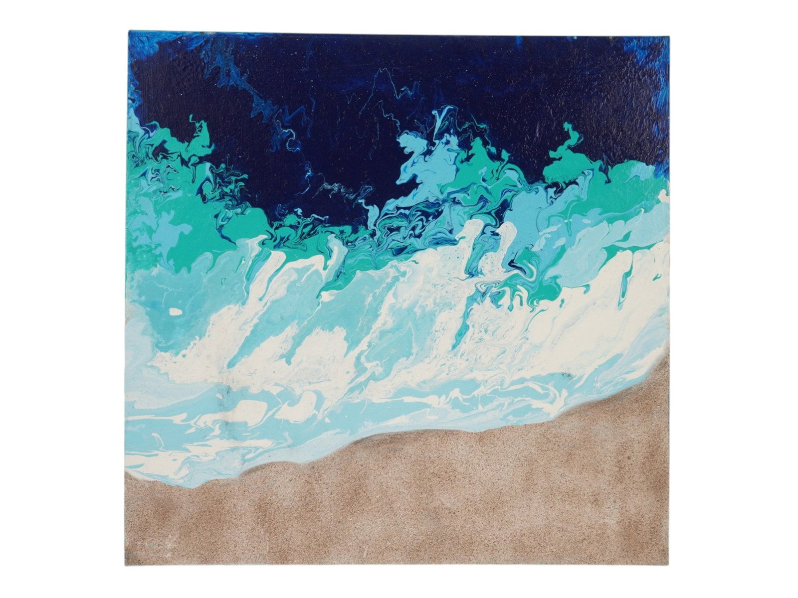 SEASCAPE LIQUID ACRYLIC PAINTING SIGNED (1 of 7)
