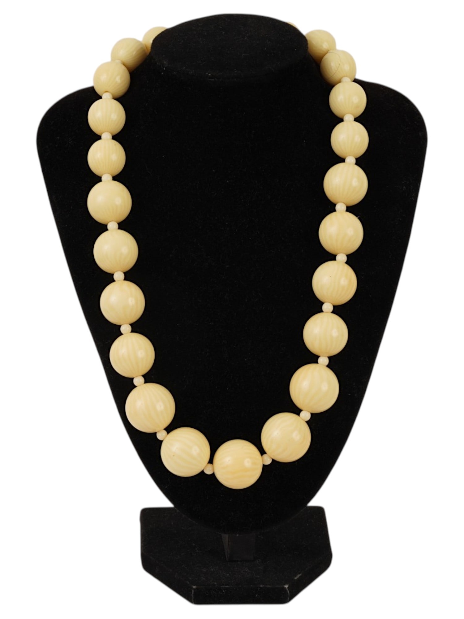 VINTAGE IVORY LUCITE BEADED NECKLACE (1 of 5)