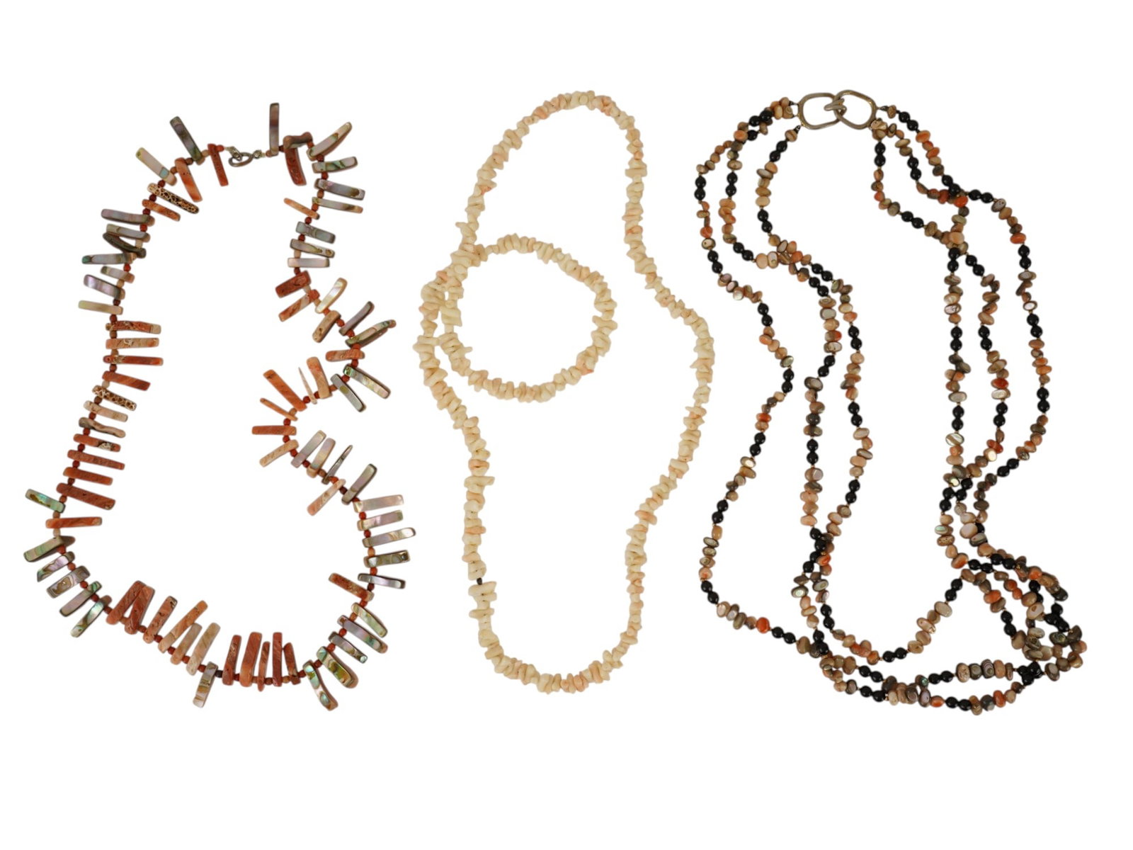 LOT OF VINTAGE MINERAL STONE BEADED NECKLACES (1 of 3)