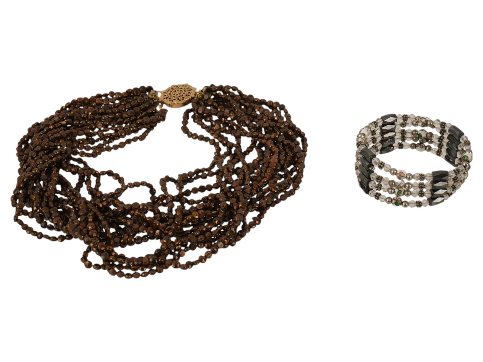 VINTAGE COSTUME JEWELRY NECKLACE AND BRACELET (1 of 3)