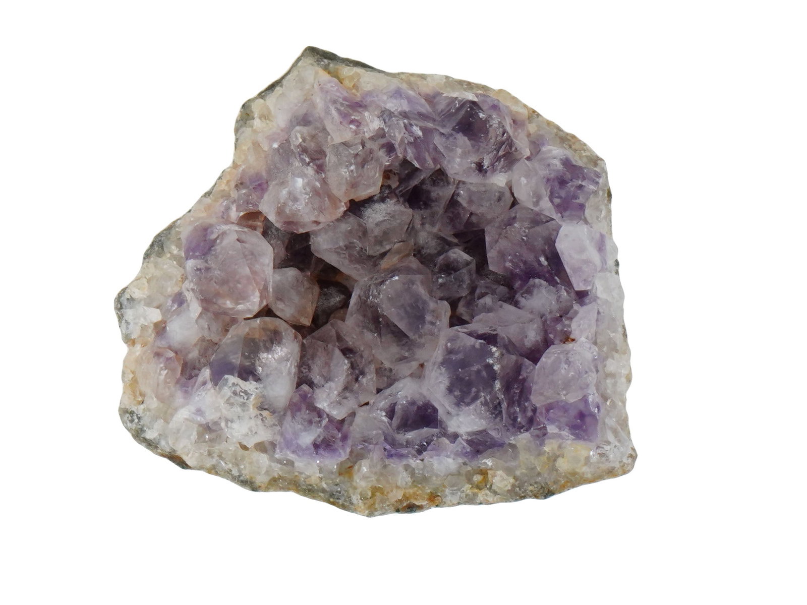 AMETHYST GEODE CRYSTAL QUARTZ CLUSTER SPECIMEN: A large hand carved Natural Amethyst Crystal Quartz Mineral specimen. Deep purple cathedral Amethyst geode. The cluster is a natural formation of amethyst, with multiple crystal points radiating from 