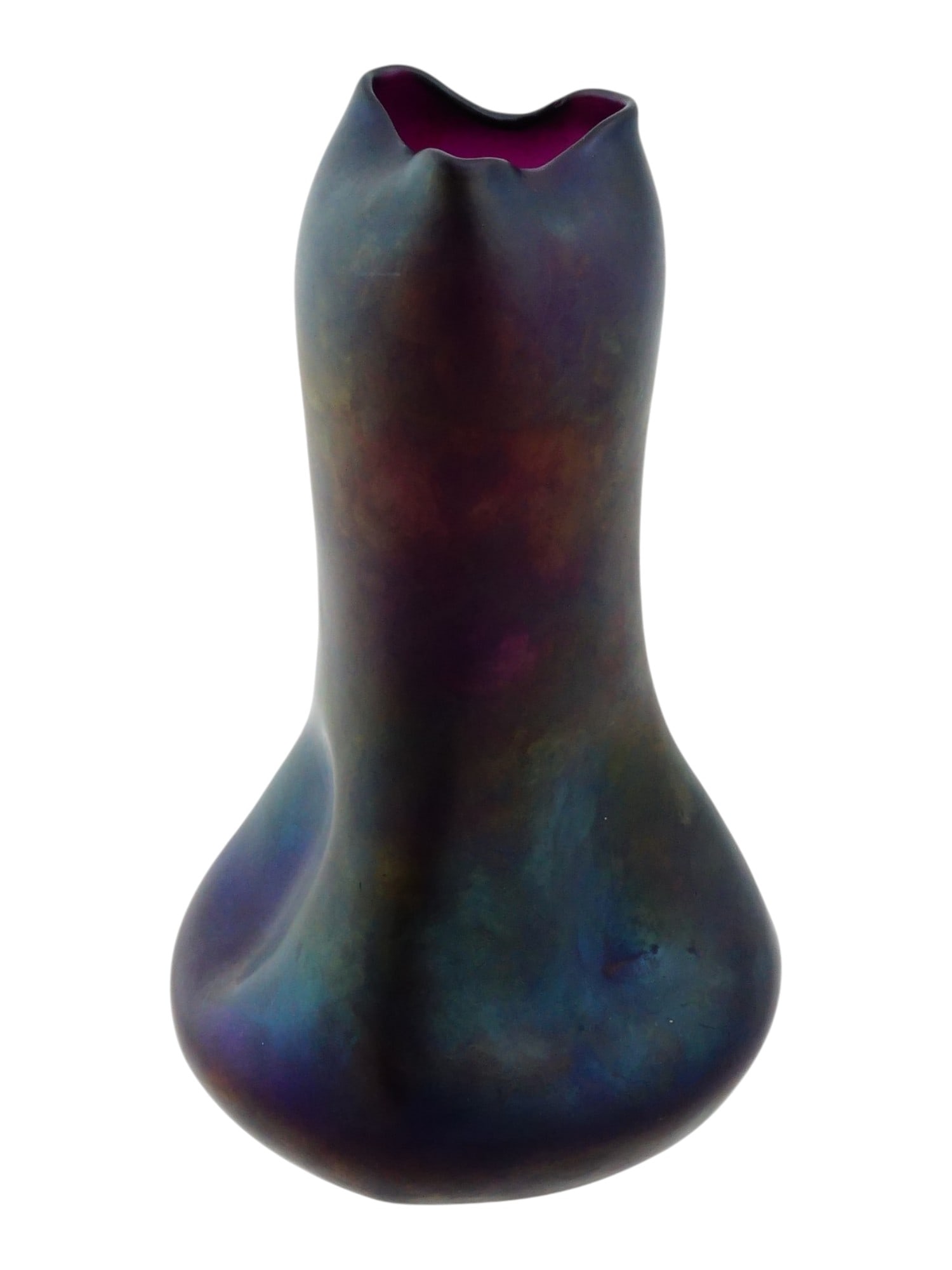 BOHEMIAN ART GLASS BULBOUS VASE ATTRIBUTED TO LOETZ (1 of 9)