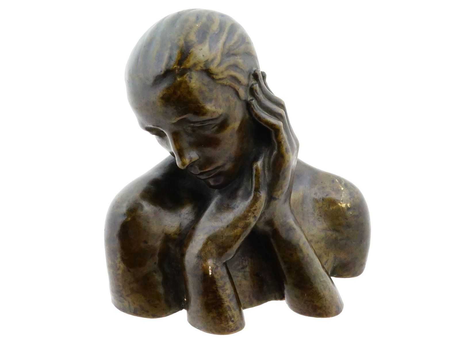 HELENE SARDEAU AMERICAN MALE PORTRAIT BRONZE BUST (1 of 8)