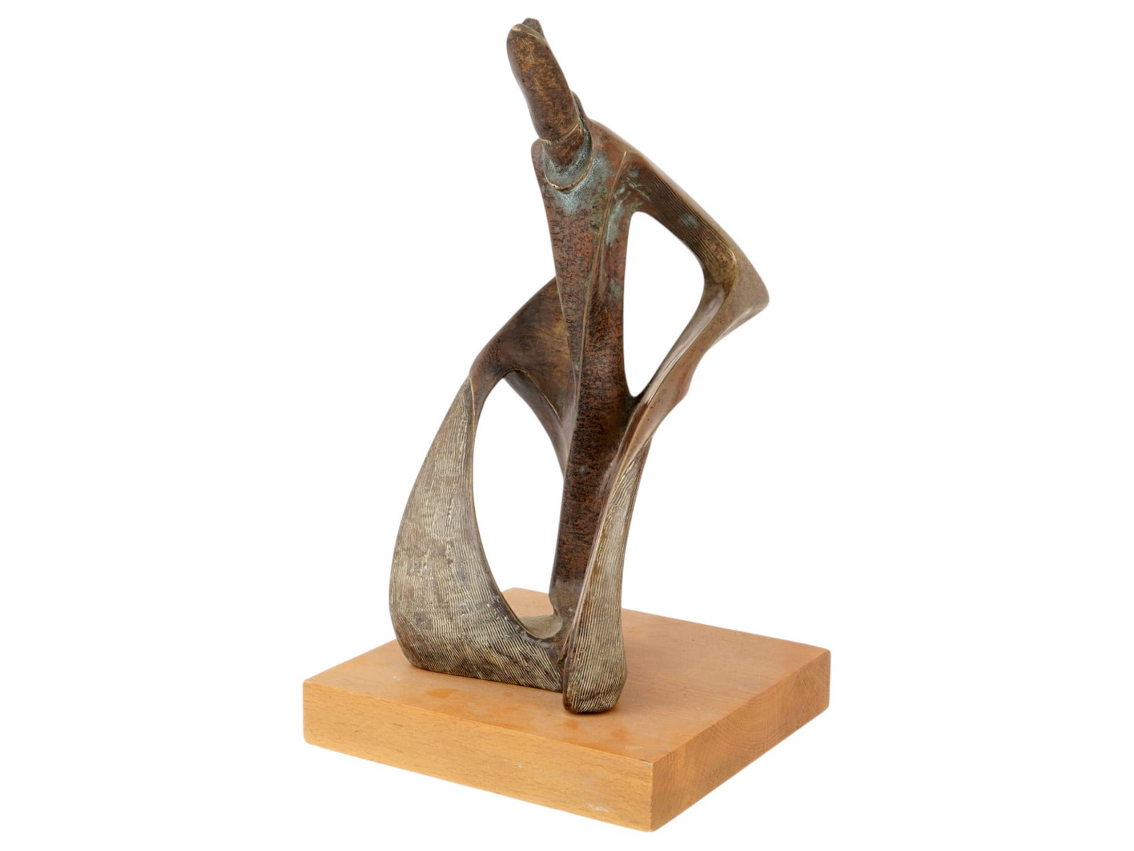 1993 RUSSIAN BRONZE SCULPTURE BY DMITRY POKROVSKY: Dmitry Konstantinovich Pokrovsky, Russian, born 1965, a bronze sculpture, Cardinal Plow, 1993. Signed with monogram and dated 93, on the sculpture. Mounted on a rectangular shaped wood base. Additiona