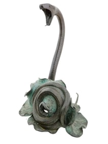 VINTAGE DECORATIVE BRONZE COBRA FOUNTAIN SCULPTURE