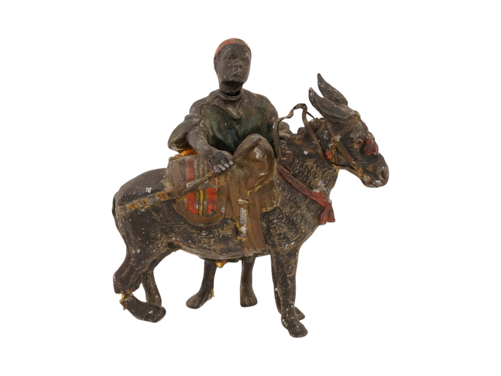 ANTIQUE AUSTRAIN ORIENTALIST BRONZE FIGURE MAN W DONKEY (1 of 7)