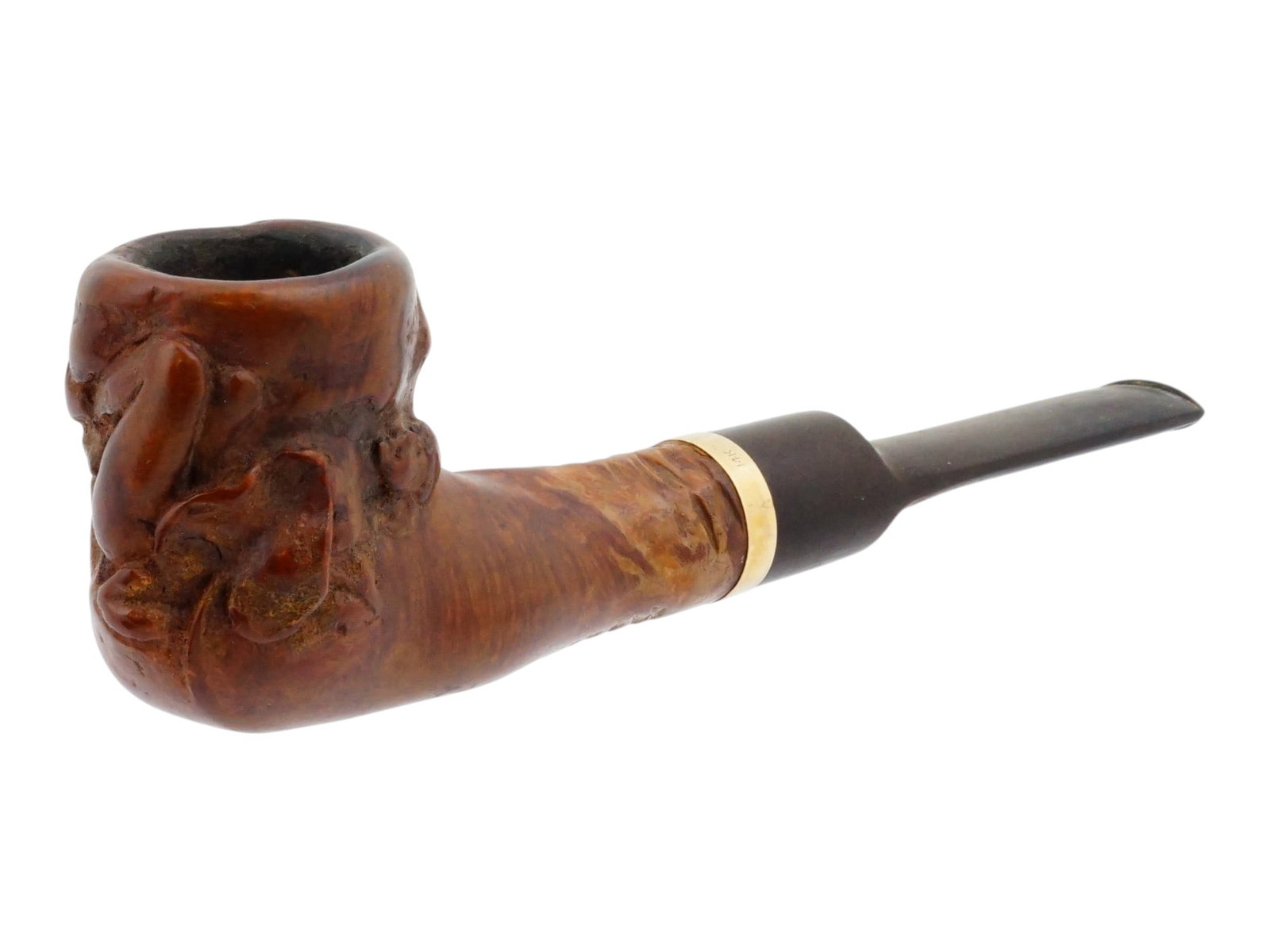 MARXMAN THE FOUR HUNDRED 14K GOLD CARVED TOBACCO PIPE (1 of 8)
