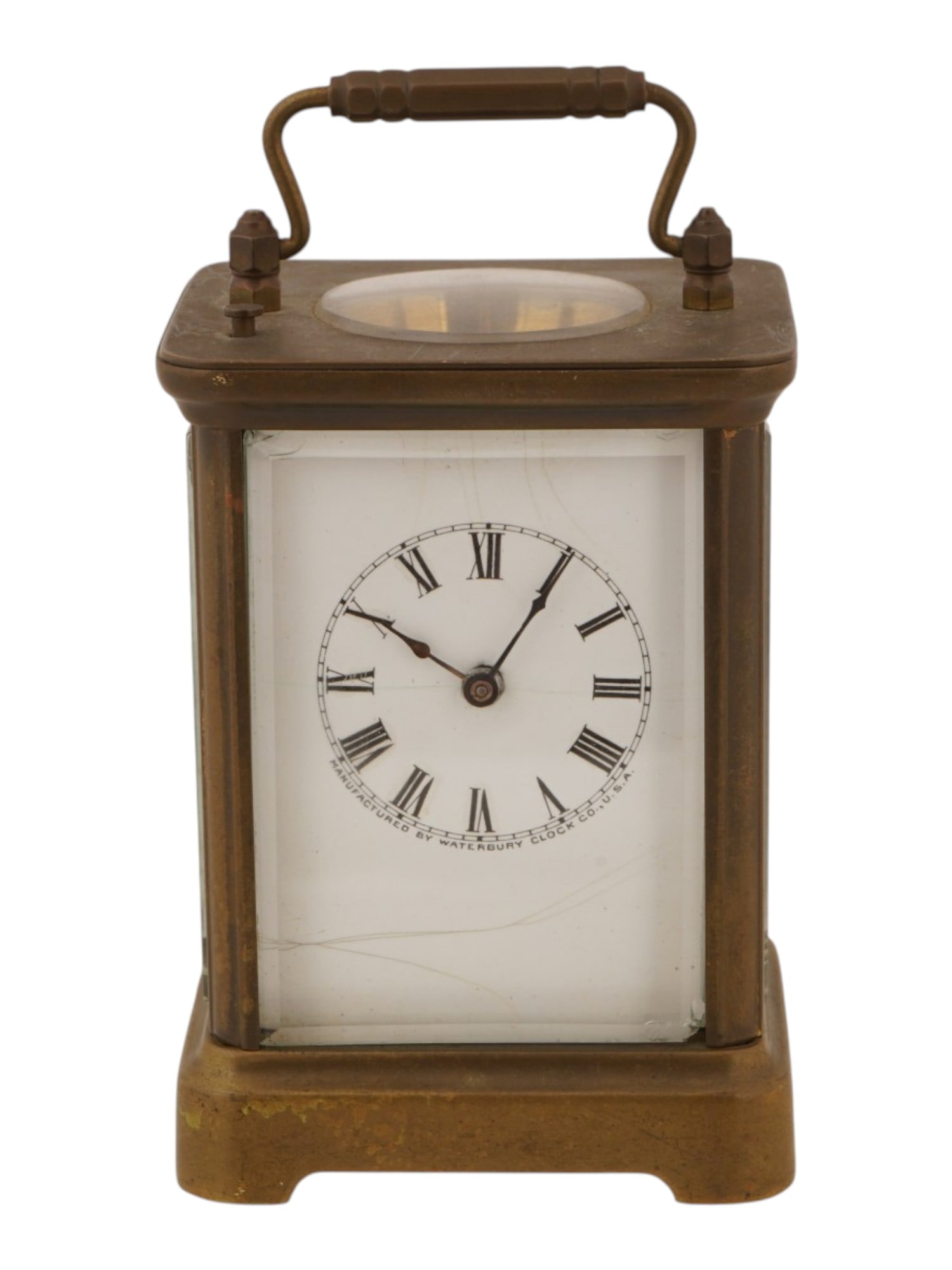 ANTIQUE AMERICAN WATERBURY CO. BRASS CARRIAGE CLOCK (1 of 13)