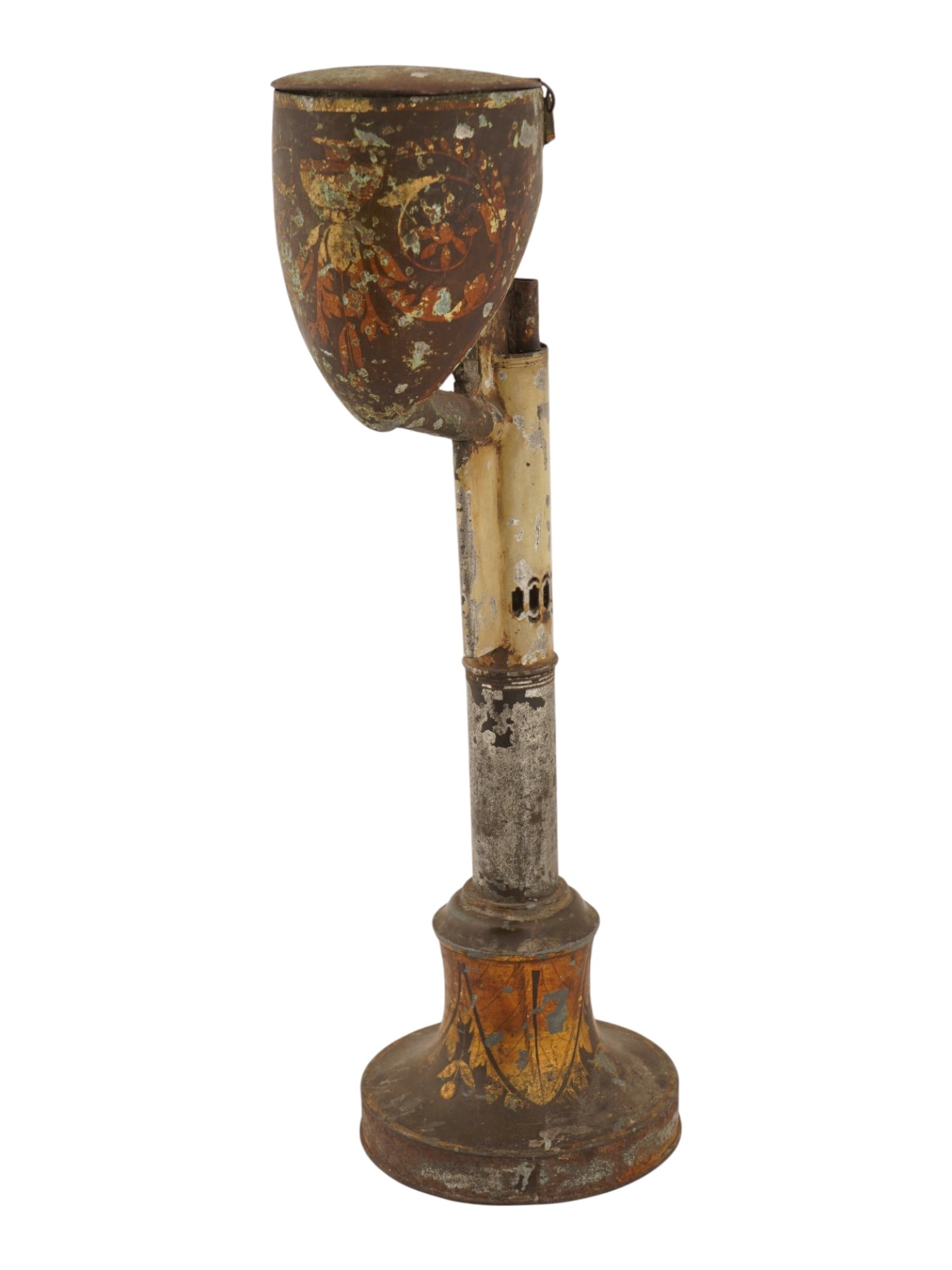 ANTIQUE RUMFORD PAINTED JAPANNED TOLEWARE OIL LAMP (1 of 12)