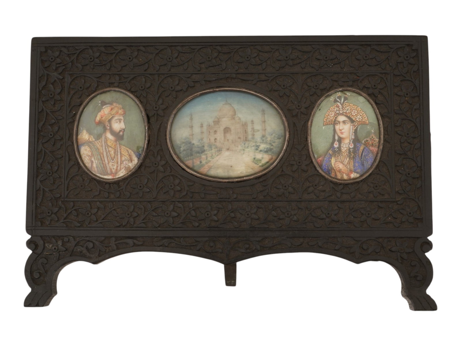 ANTIQUE DELHI SCHOOL MINIATURE PAINTINGS IN A FRAME (1 of 4)