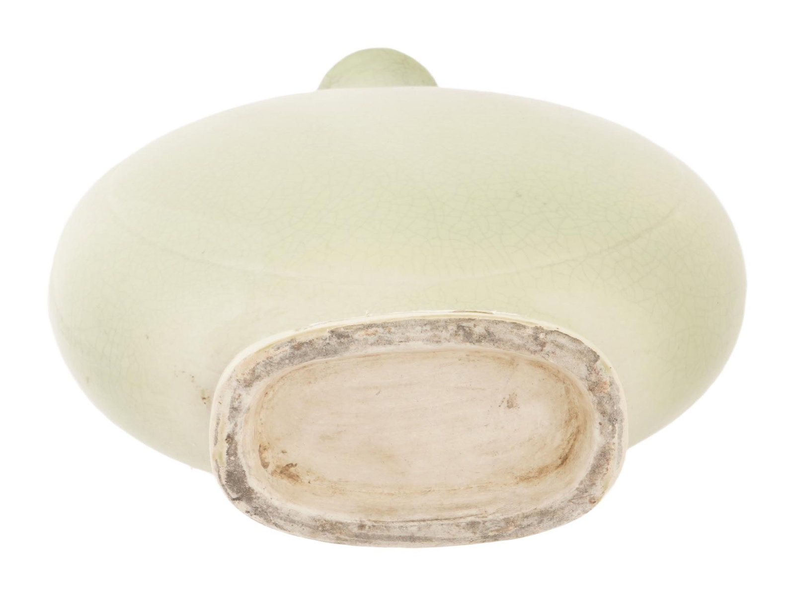 CHINESE CELADON CERAMIC DOUBLE HANDLED MOON FLASK - 5