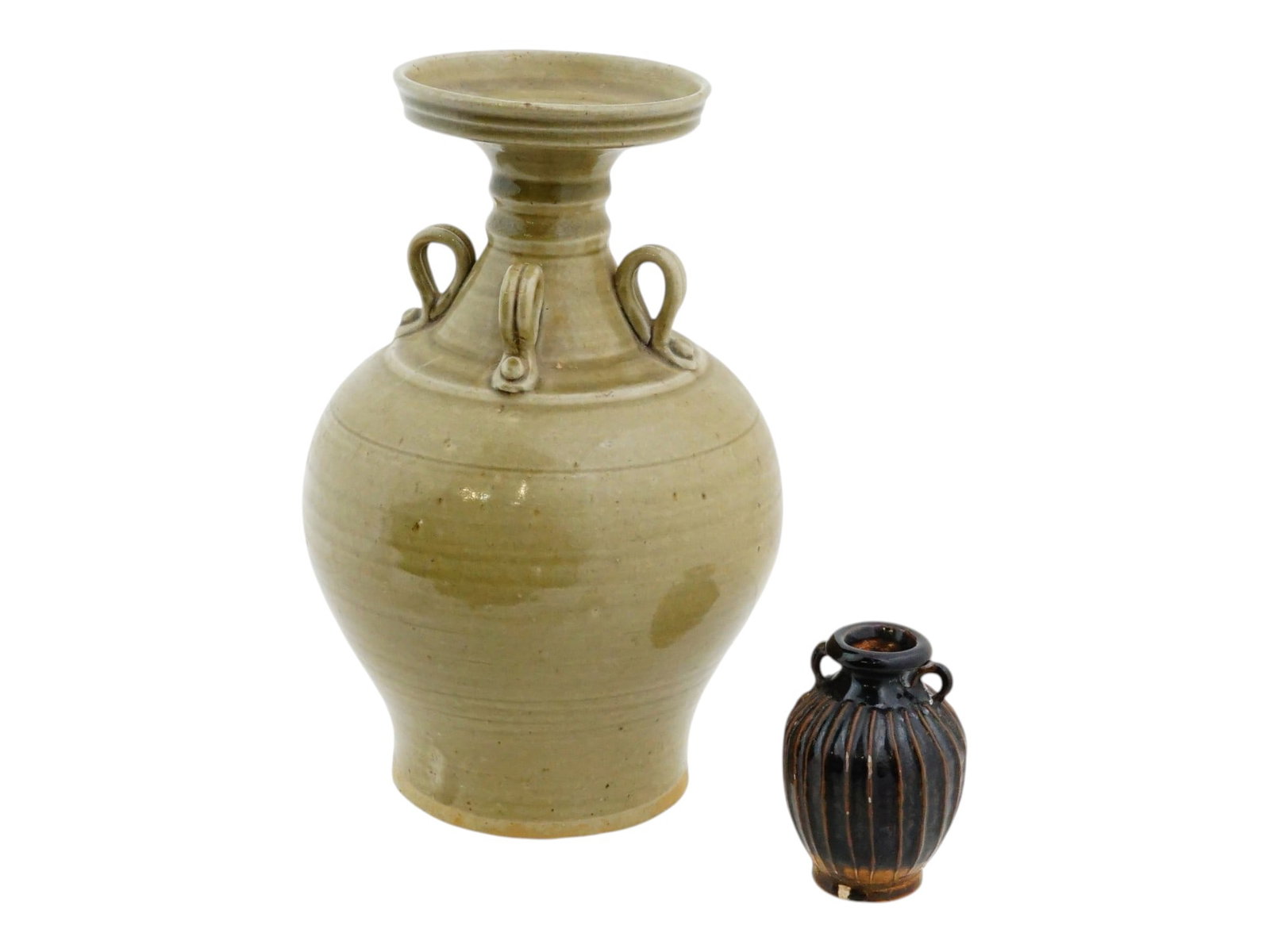 RARE ANCIENT CHINESE TANG DYNASTY GLAZED CERAMIC VASES (1 of 6)