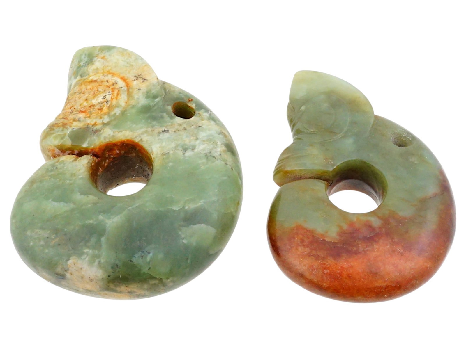 LOT OF CHINESE CARVED JADE DRAGON PIG PENDANTS (1 of 14)