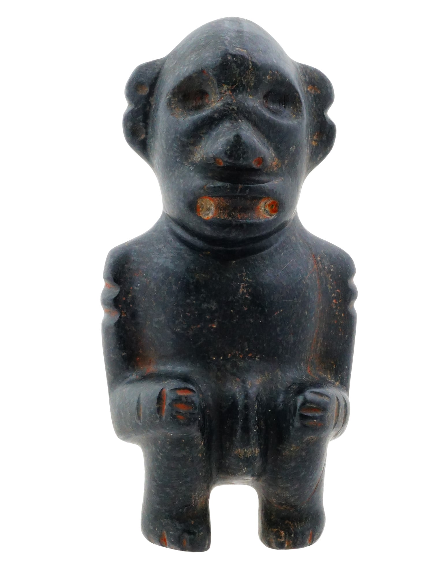 ANCIENT PRE COLUMBIAN HAND CARVED STONE FIGURINE (1 of 8)