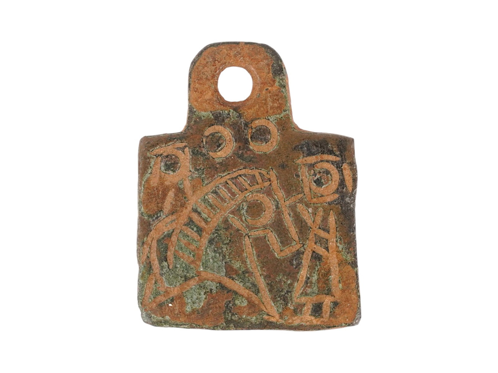 ANCIENT LURISTAN ENGRAVED BRONZE PENDANT 600 BC (1 of 3)