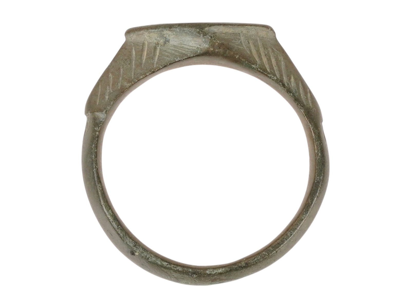 HUGE ANCIENT BYZANTINE BRONZE SIGNET RING 400 TO 600 AD (1 of 7)