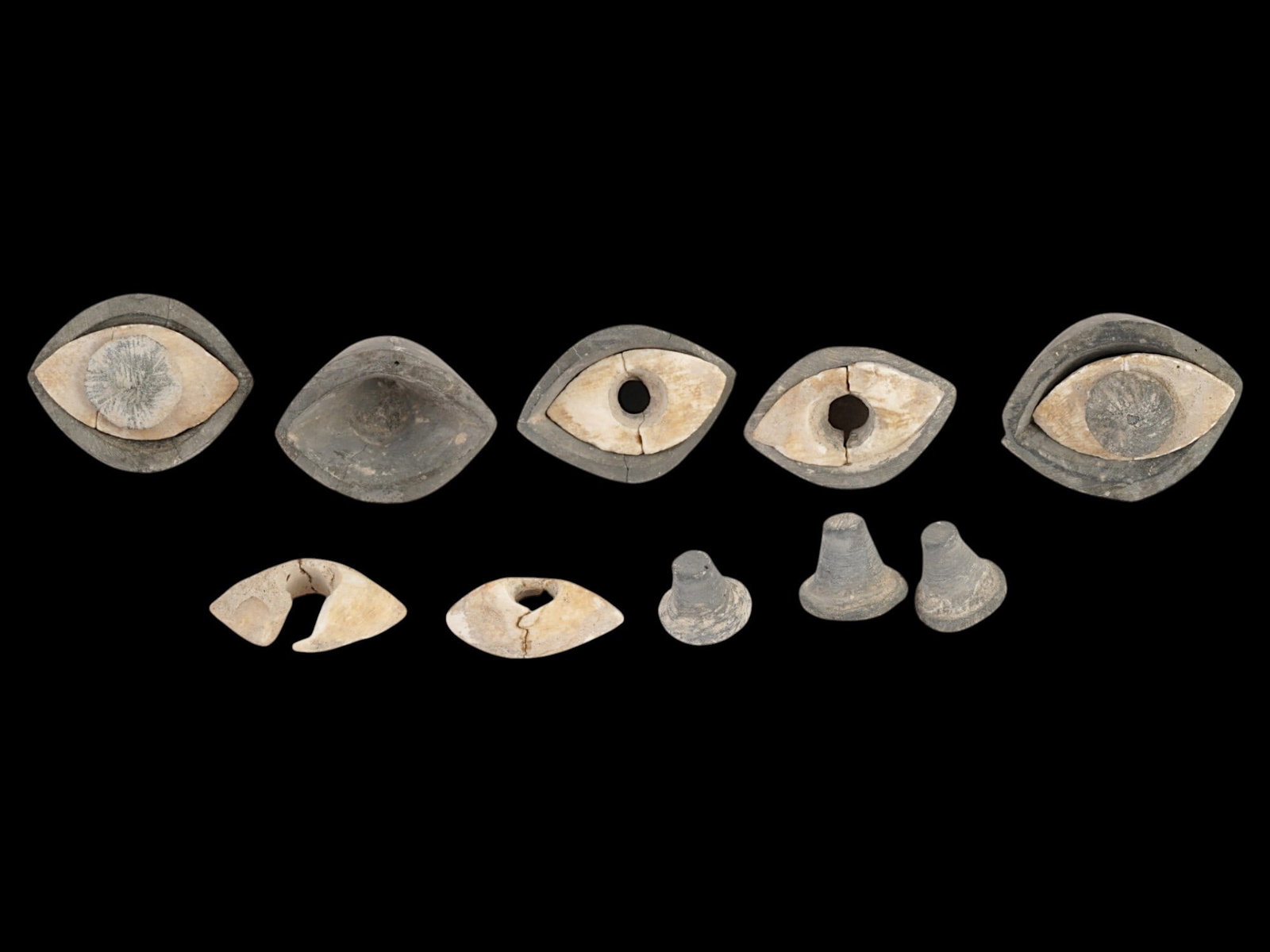 GROUP OF ANCIENT NEAR EASTERN CARVED STEATITE EYES (1 of 6)