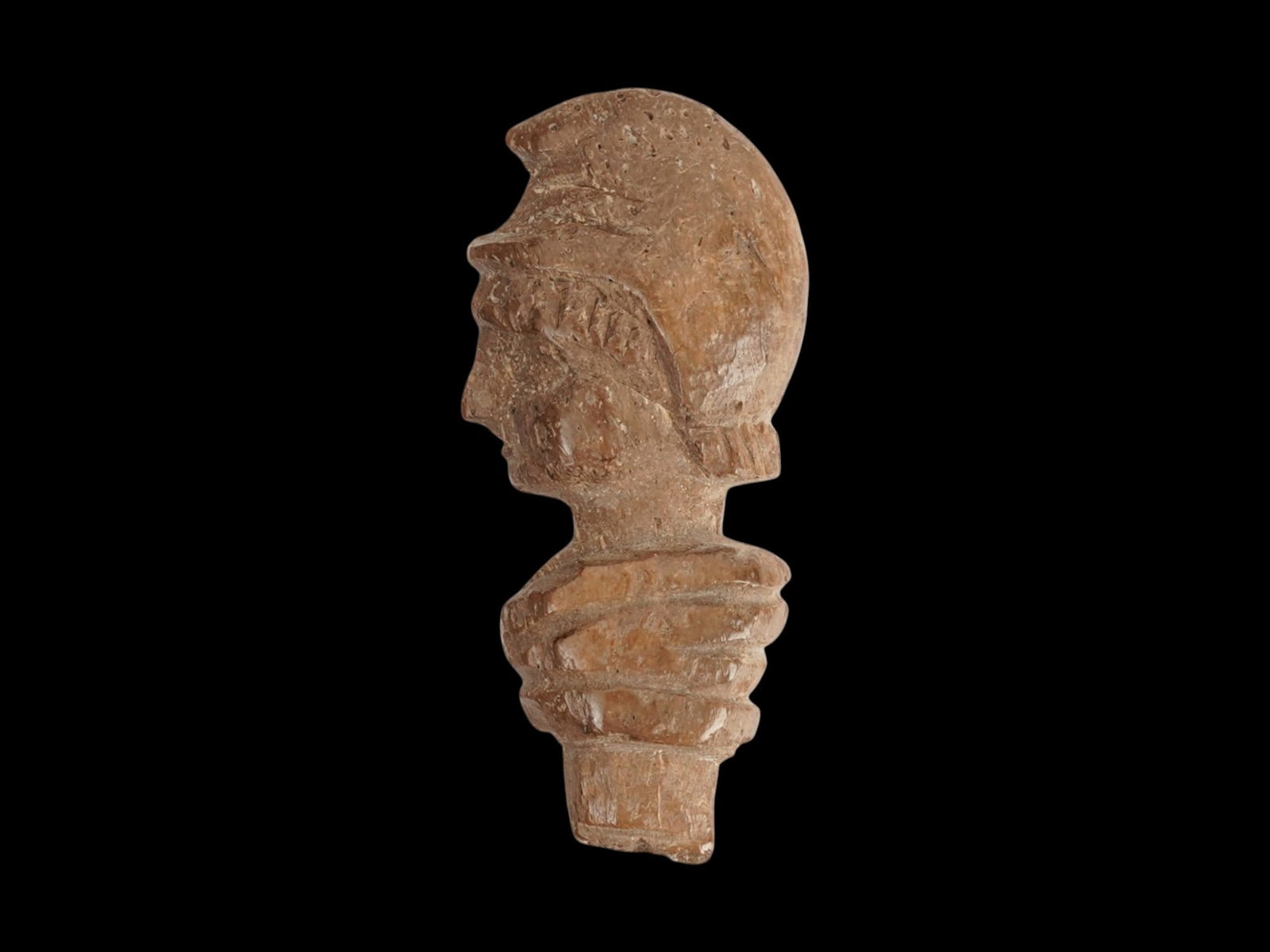 ANCEINT GREEK NATURAL STONE HELMETED ARES GOD OF WAR (1 of 4)