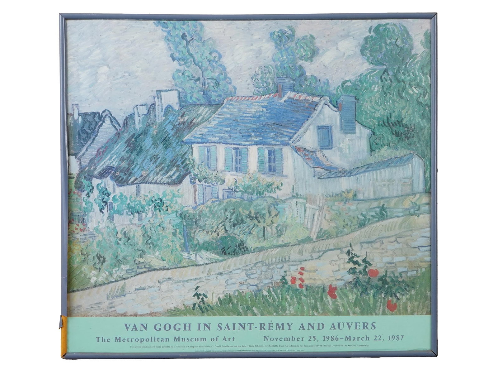 THE METROPOLITAN MUSEUM VAN GOGH EXHIBITION POSTER: An American lithographic poster on paper for the exhibition, Van Gogh in Saint Remy and Auvers, November 25, 1986 to March 22, 1987. Marked in the print, in the lower margin. Vincent Willem van Gogh, 