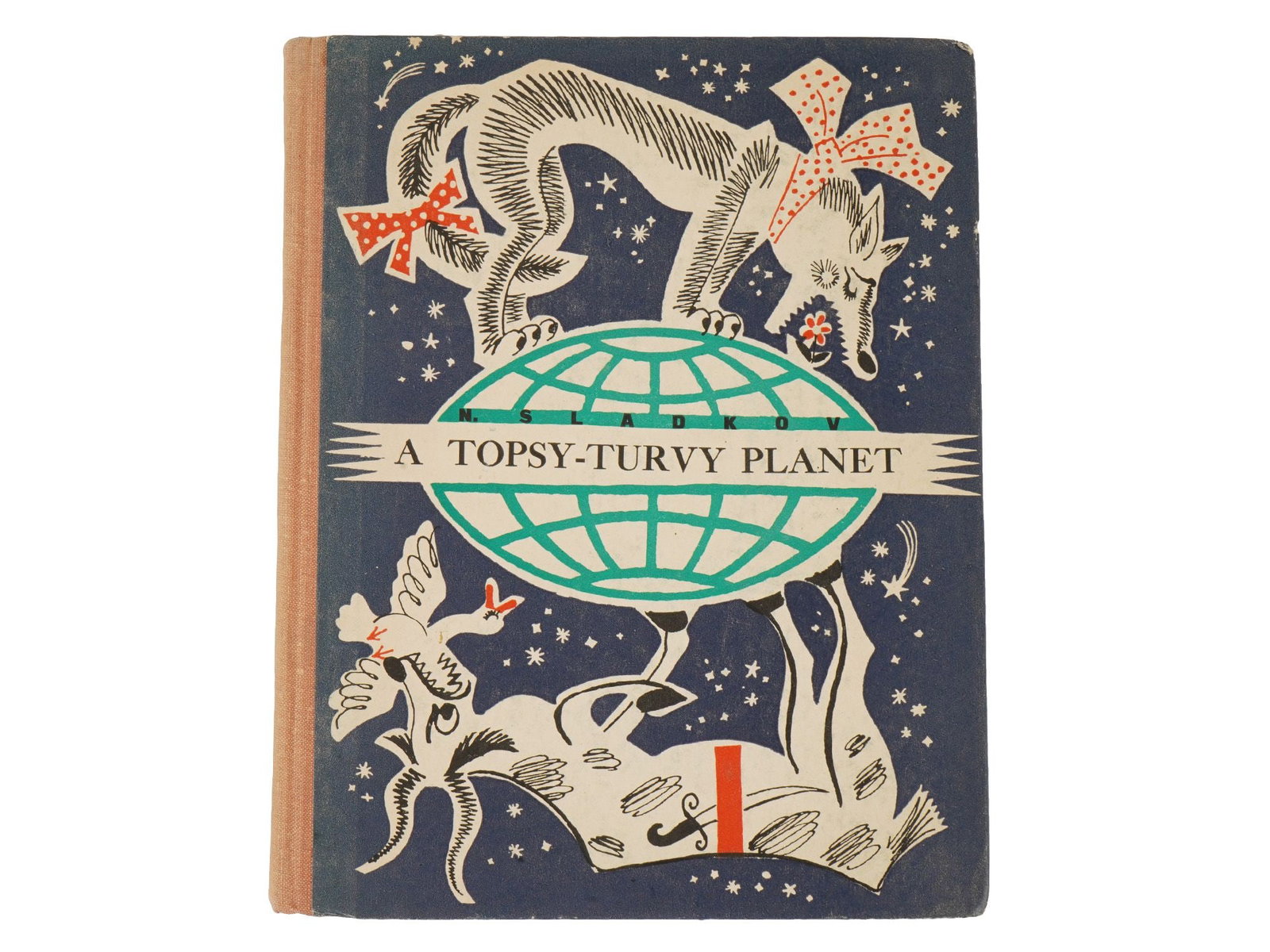 SOVIET CHILDRENS BOOK TOPSY TURVY PLANET BY N SLADKOV: A Russian Soviet childrens book in English titled Topsy Turvy Planet or Paramons Incredible Tale of Travel and Adventure by Soviet writer Nikolai Sladkov. Published in Moscow by Progress Publishers, 1