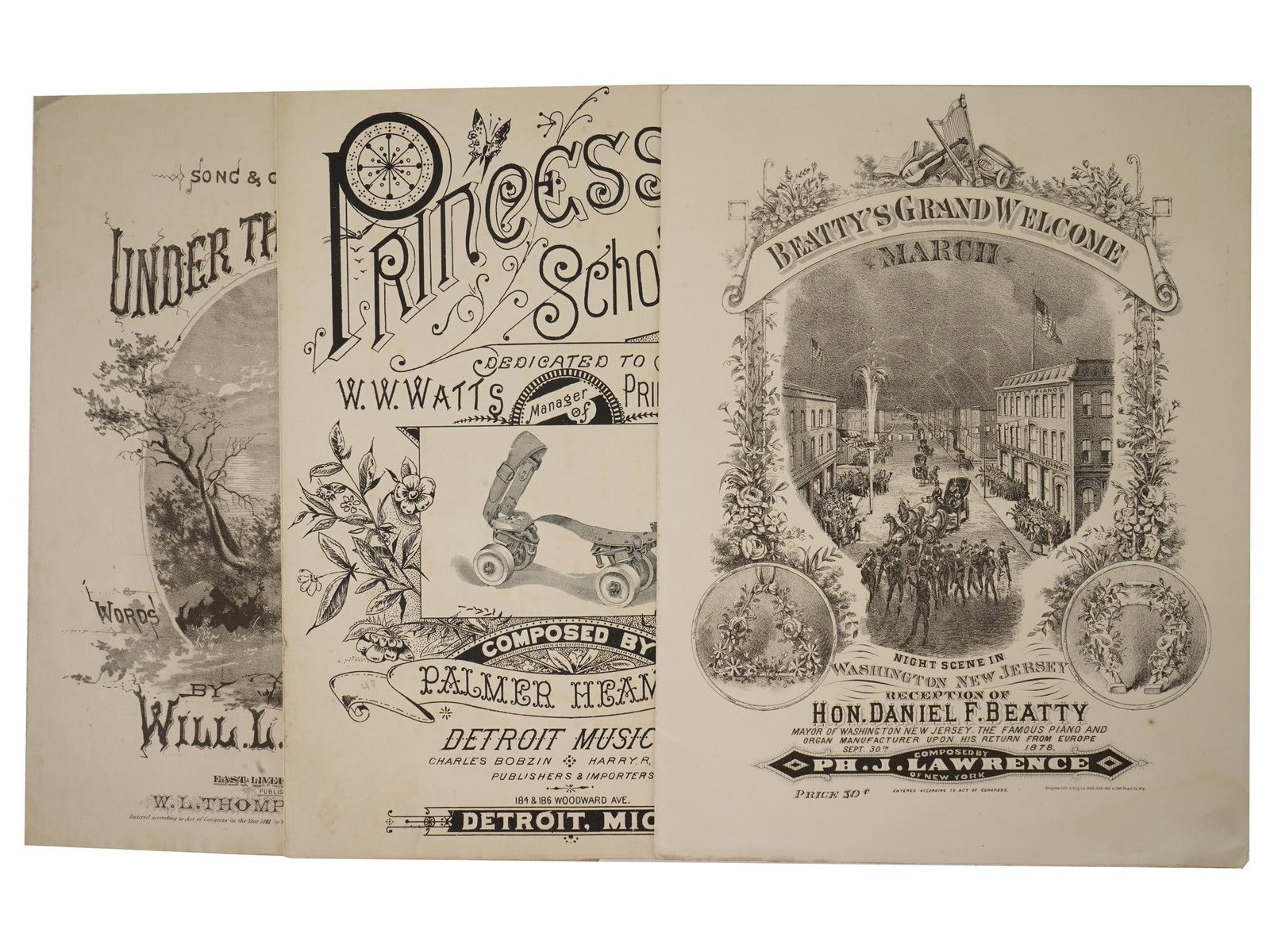 ANTIQUE AMERICAN SHEET MUSIC PUBLICATIONS 1880S (1 of 6)