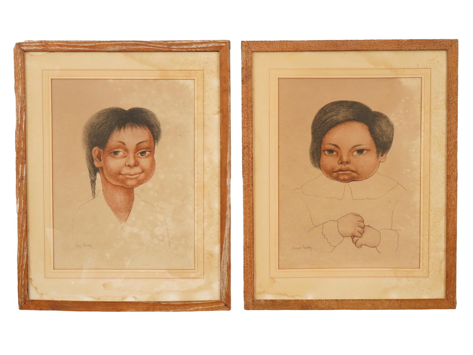 AFTER DIEGO RIVERA MEXICAN PORTRAIT OFFSEST PRINTS (1 of 6)