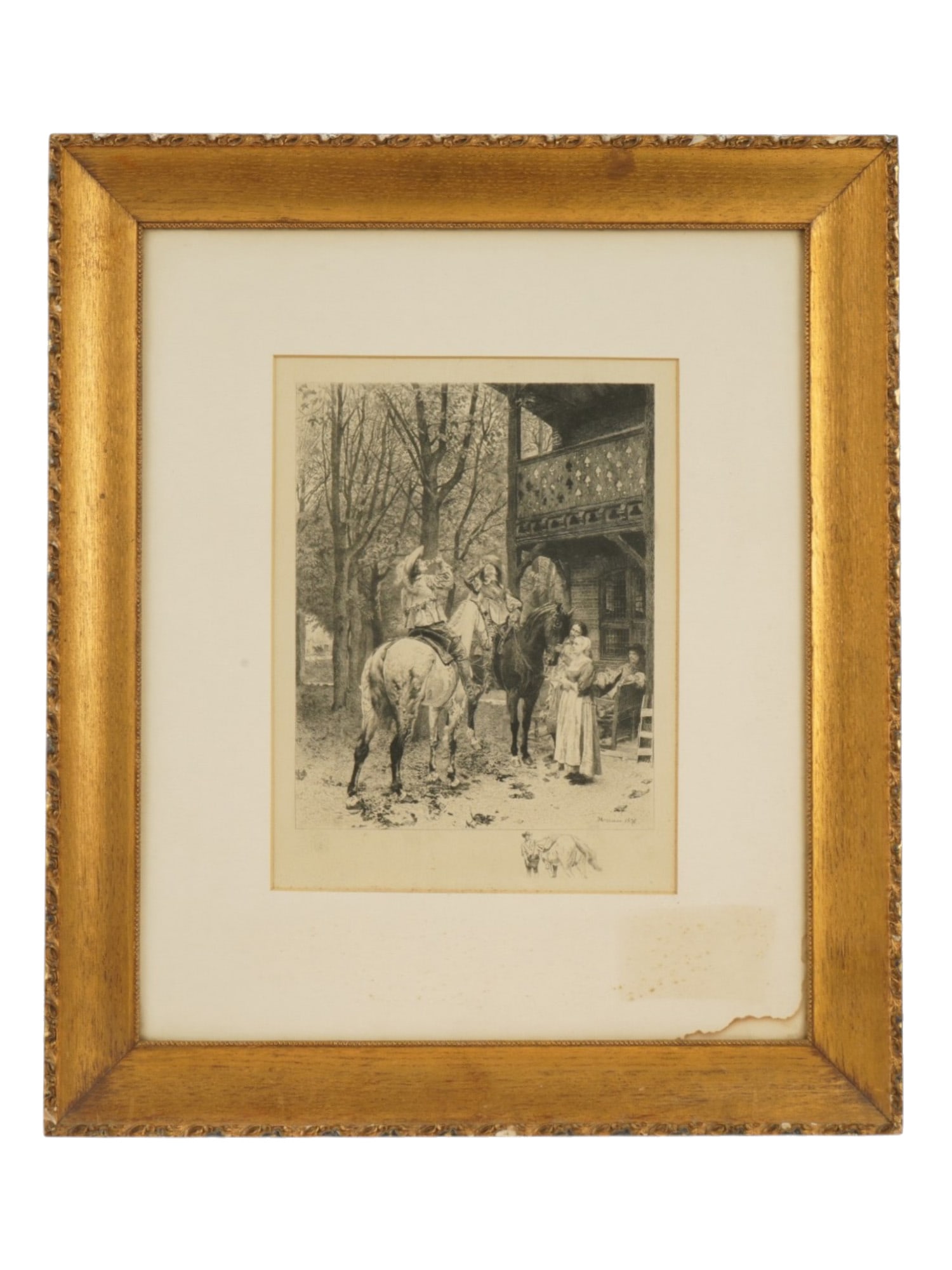 AFTER JEAN MEISSONIER FRENCH ETCHING THE ROADSIDE INN (1 of 4)